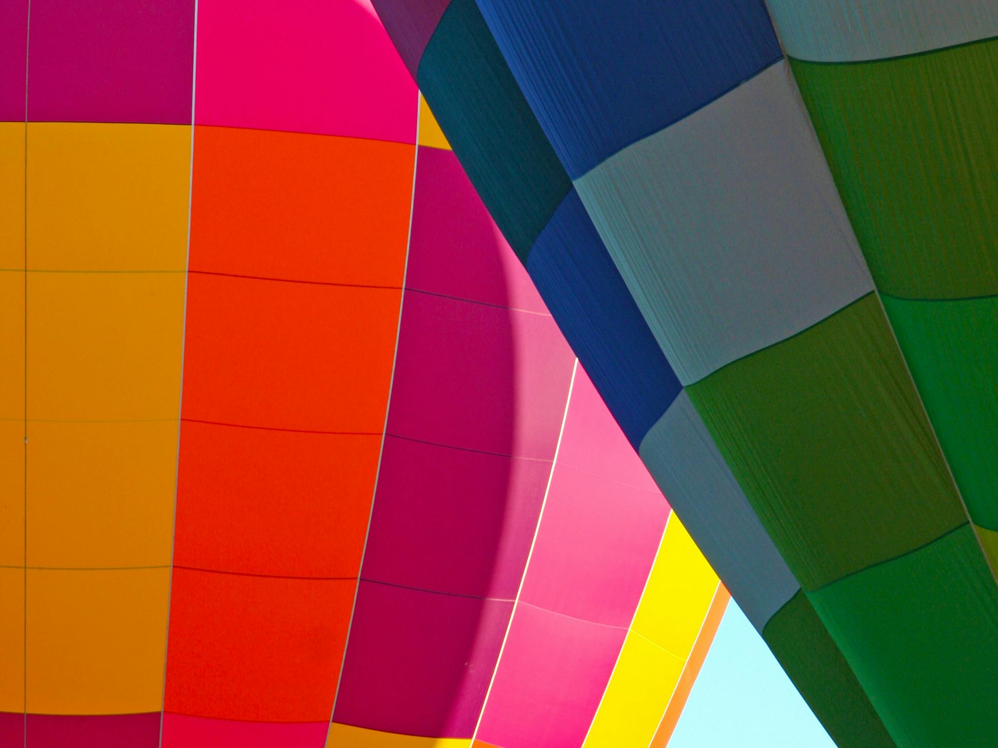 Sunrise sunlight and bright colourful balloons