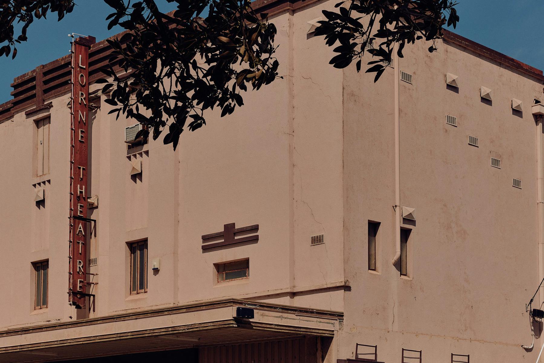 Exterior Lorne Theatre - corner of Art Deco building