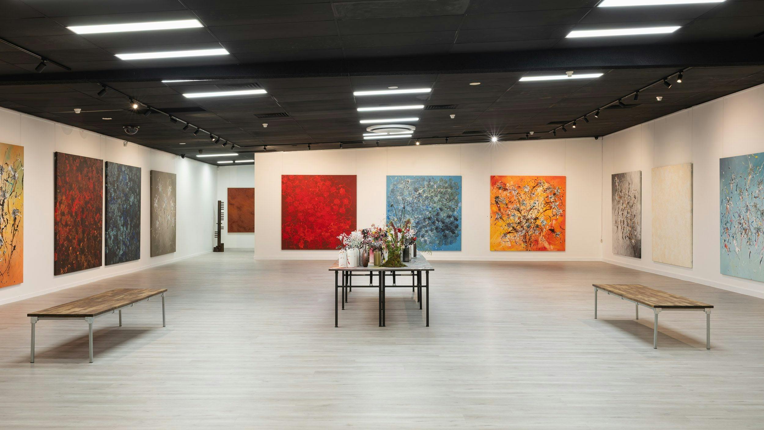 images of art on the walls of Canberra Art Gallery