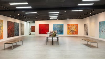 images of art on the walls of Canberra Art Gallery