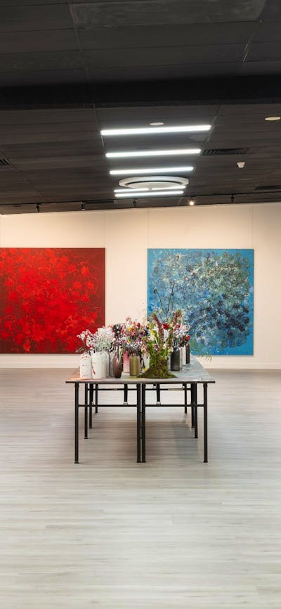 images of art on the walls of Canberra Art Gallery