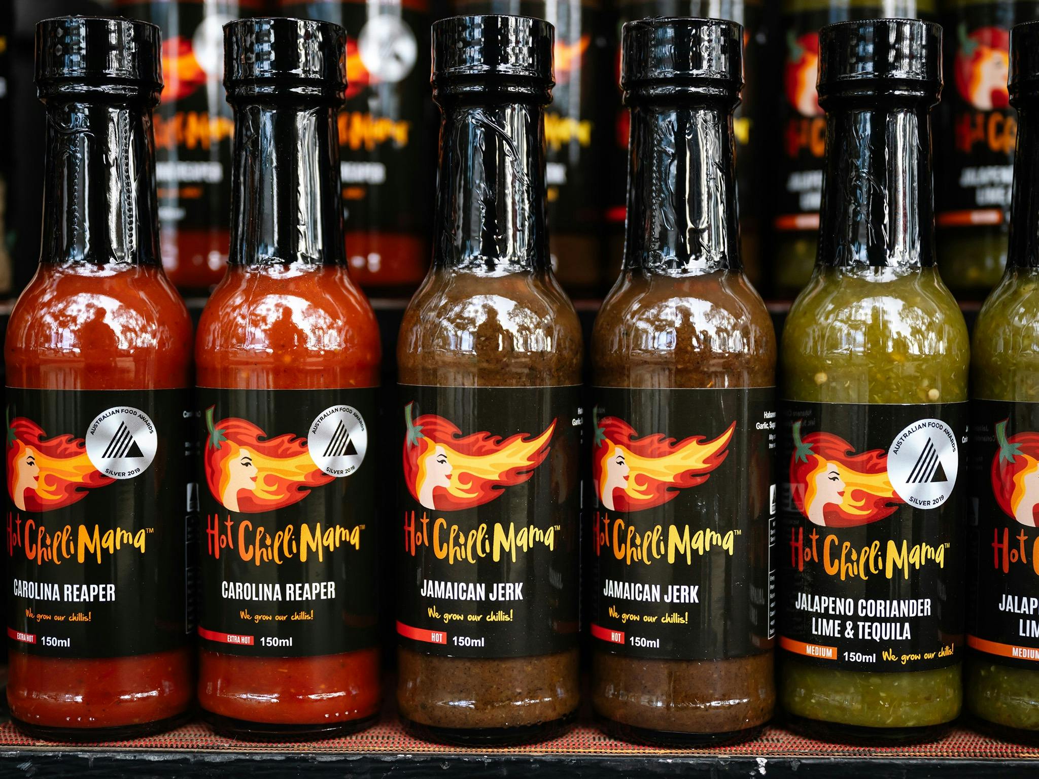 Hot Chilli Mama variety of sauces