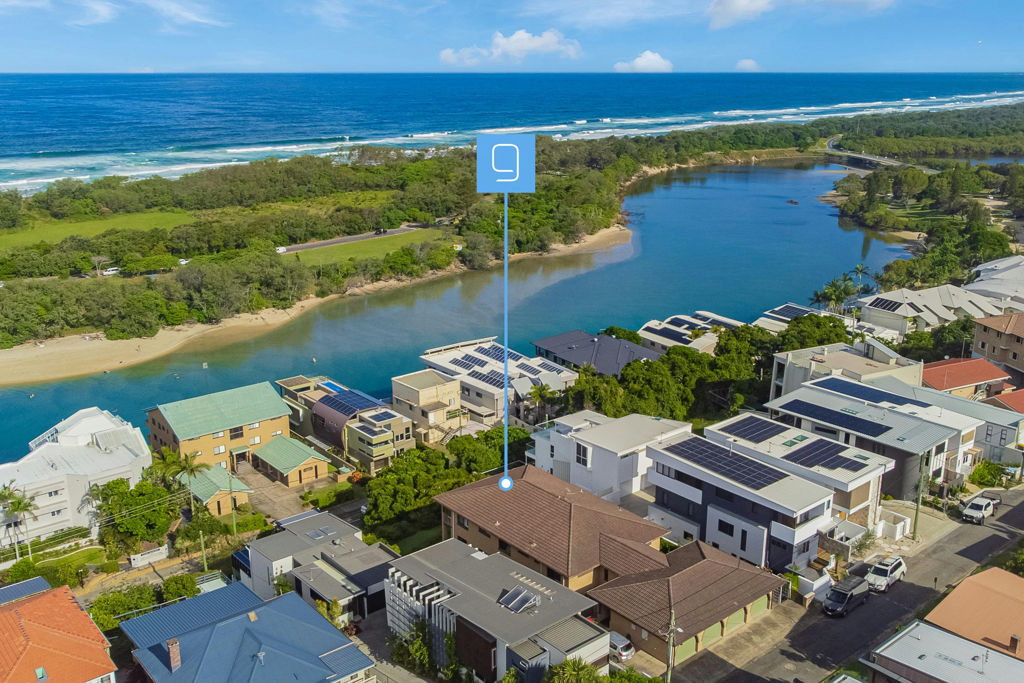 Aerial shot showing location