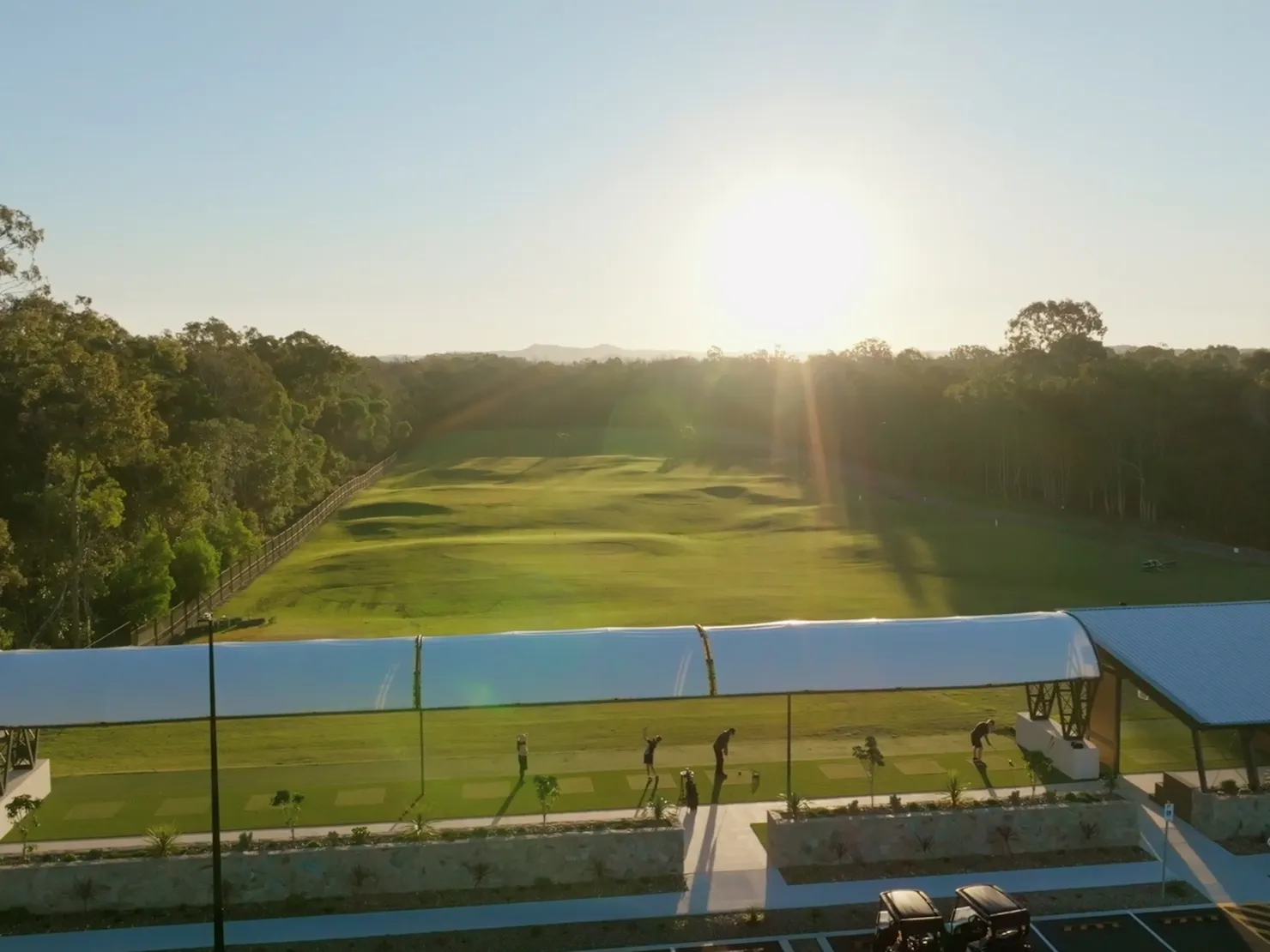driving range at pelican waters golf course