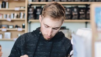 Barista making coffee