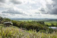 View over rolling hills of Atherton Tableland from Hallorans Hill