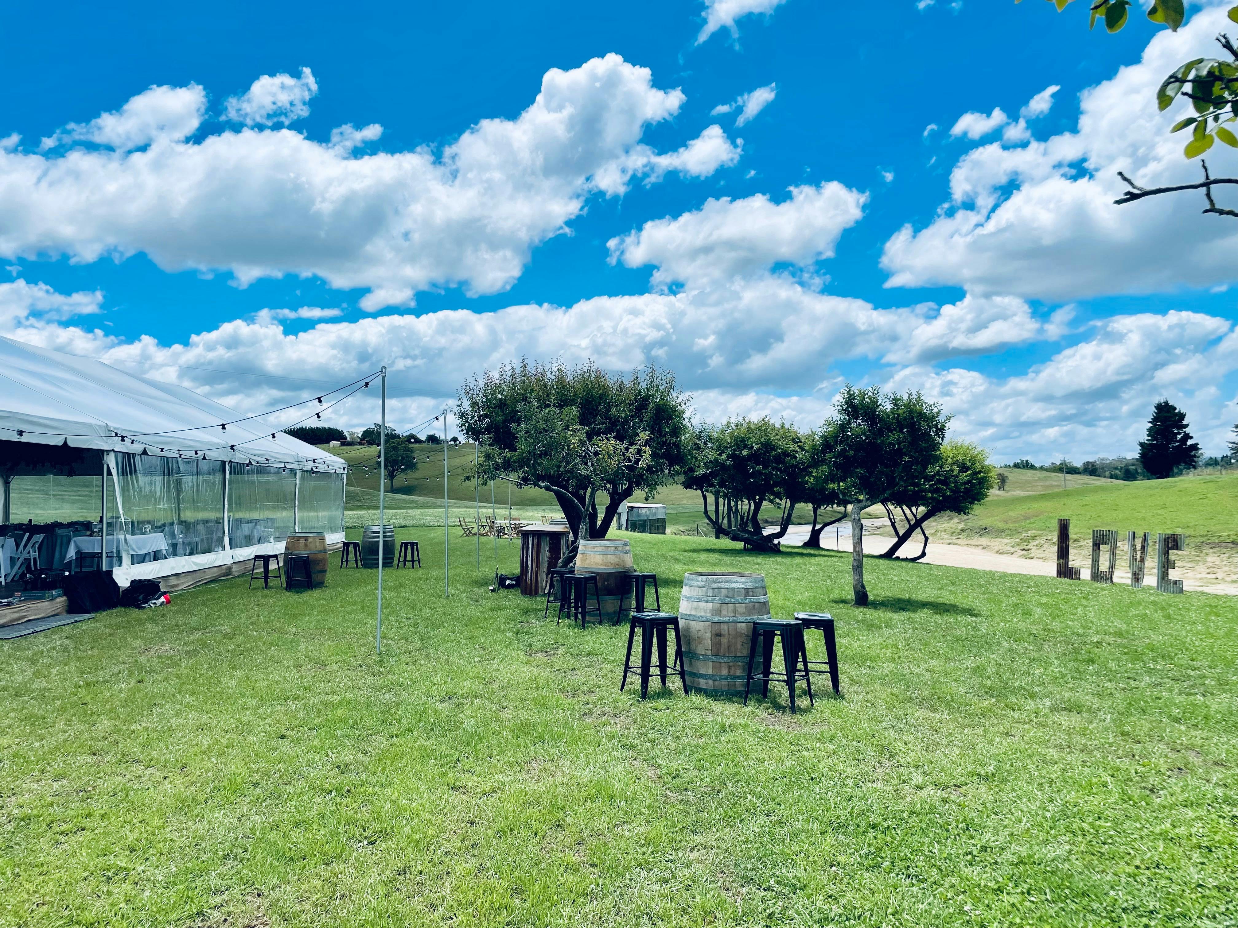 Pair our outdoor furniture with the marquee of your choice