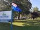 Valley View Caravan Park signage and camping area