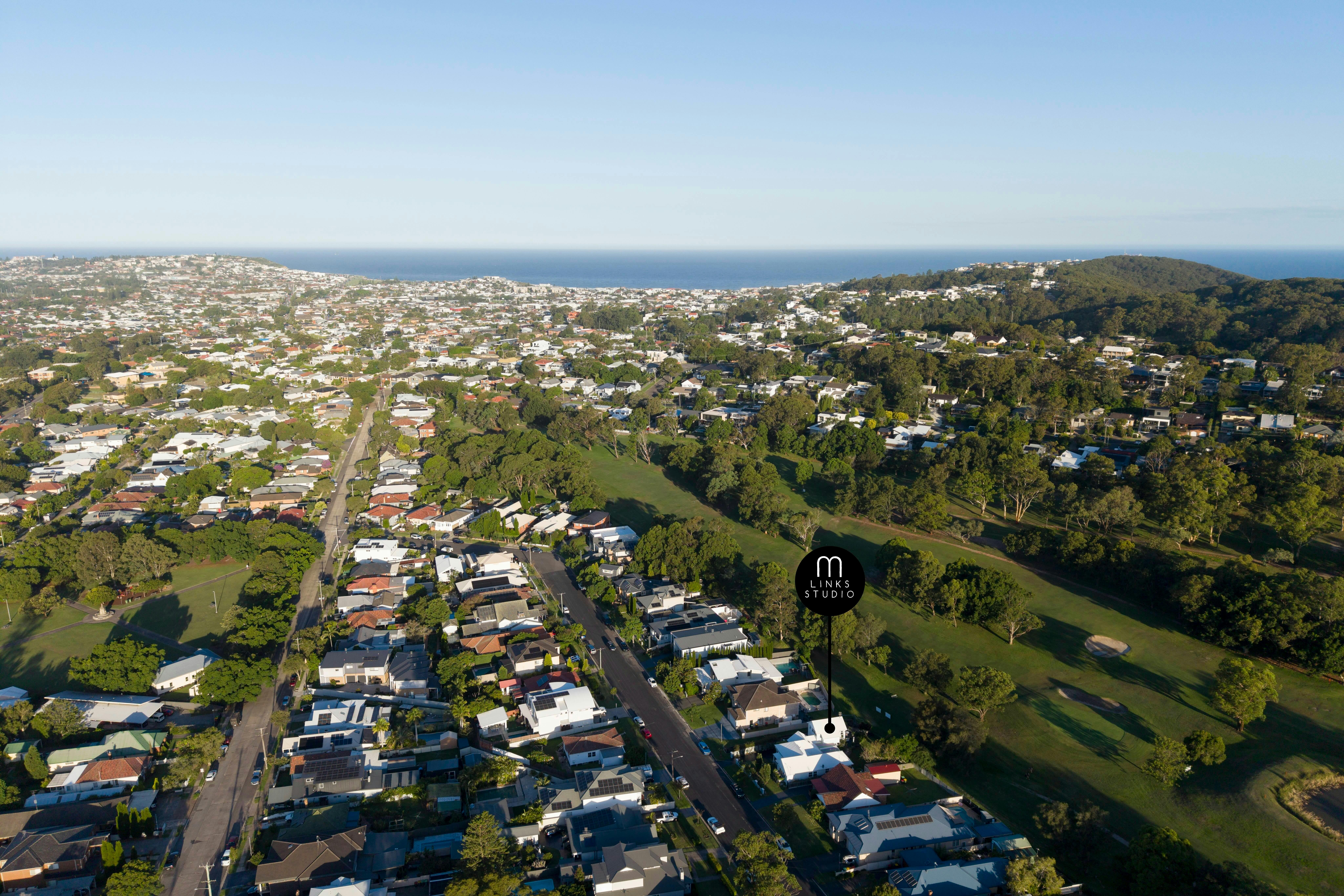 Drone footage of course and beach
