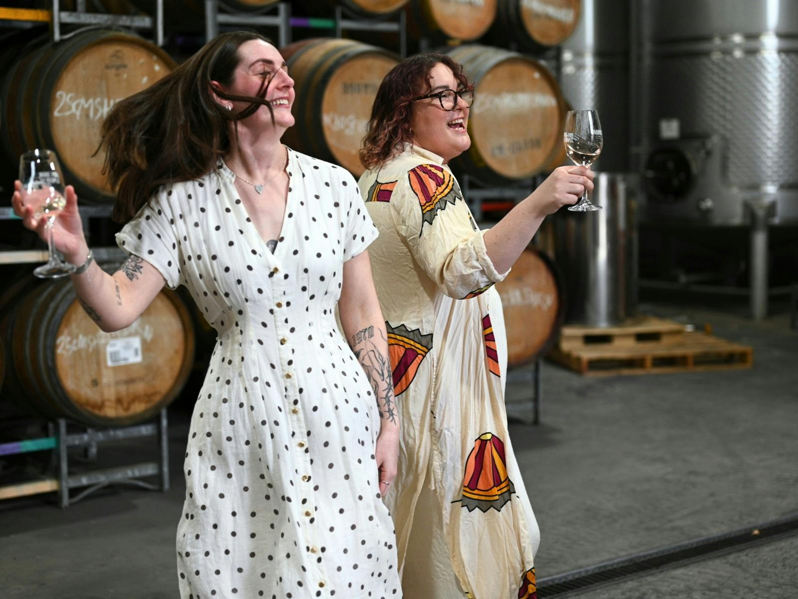 Dancing in barrel hall