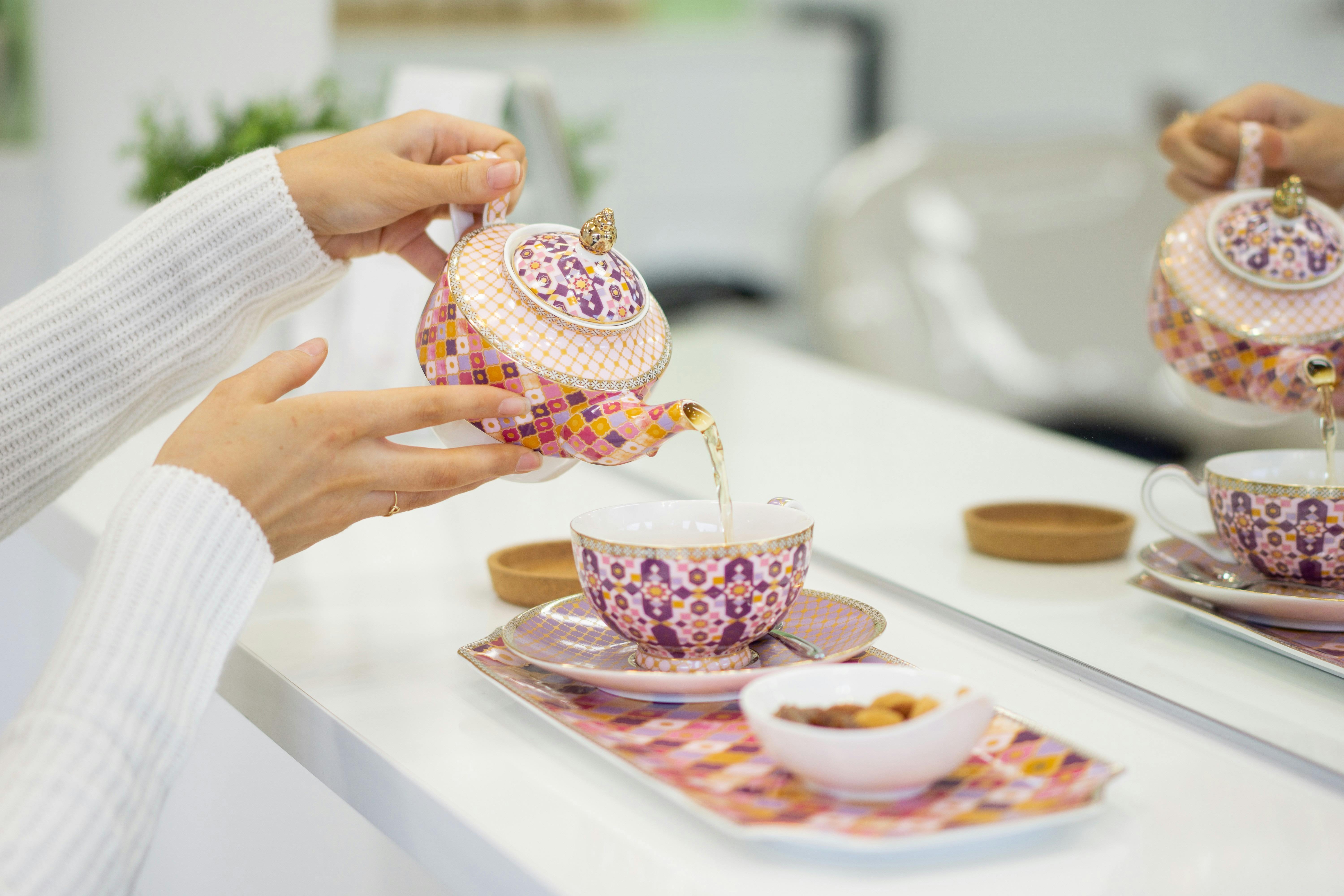 Herbal tea service included with every Japanese head spa ritual.