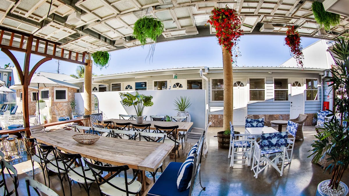 The dining area on Rambutan rooftop