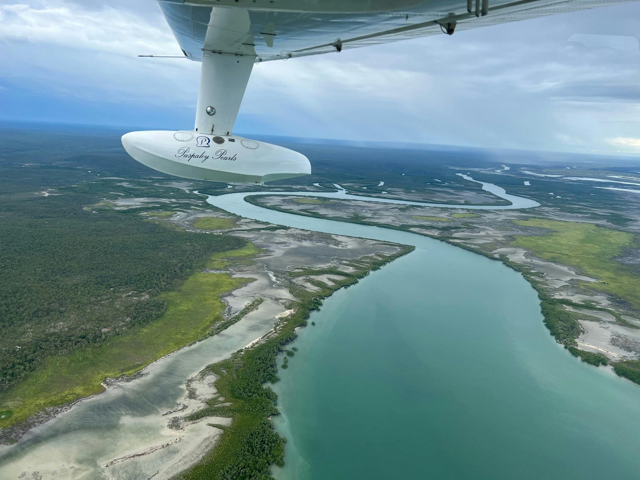 Flying over the fishing grounds Roper River NT