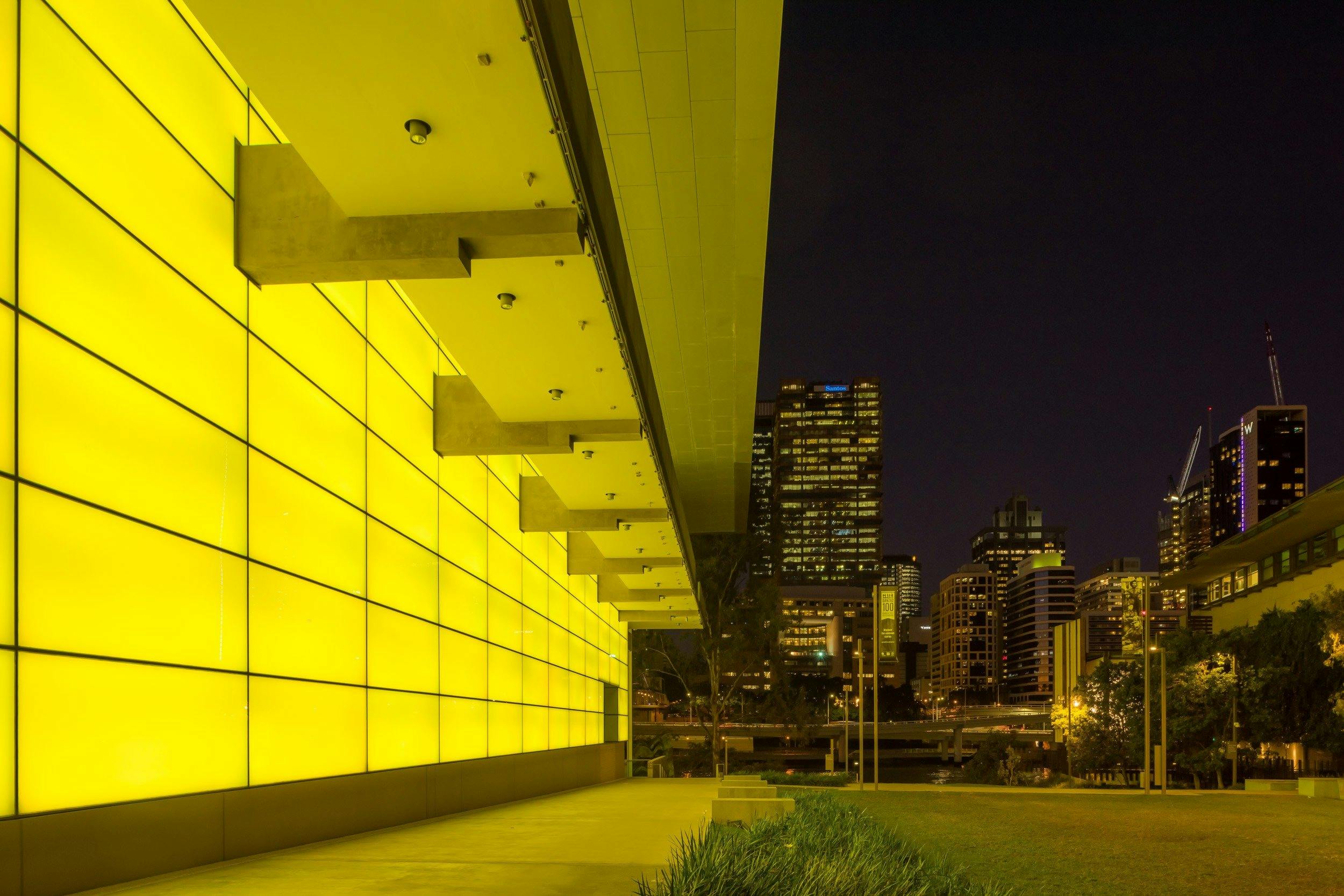 James Turrell's Night Life 2018. Commissioned to mark the 10th anniversary of the opening of GOMA