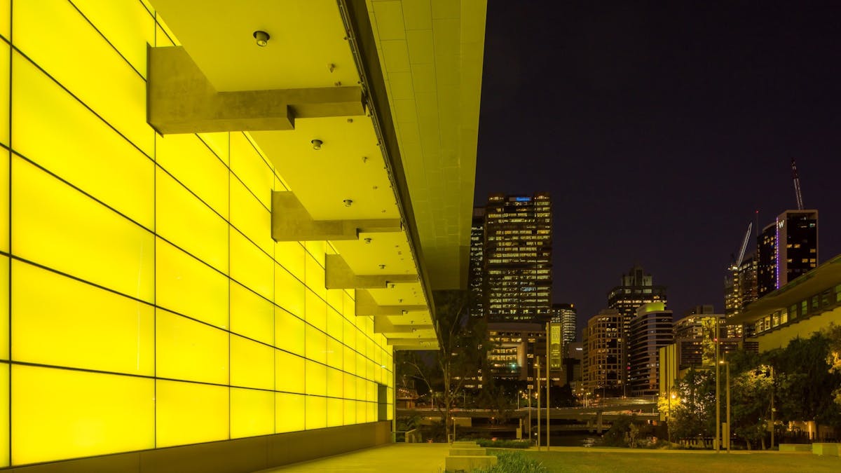 James Turrell's Night Life 2018. Commissioned to mark the 10th anniversary of the opening of GOMA