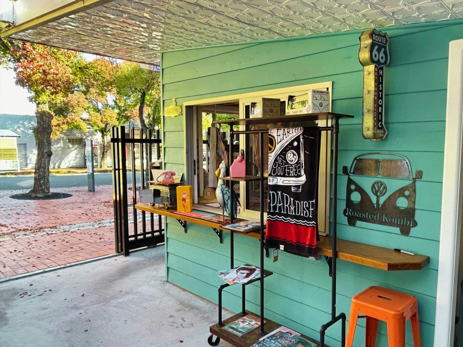 Roasted Kombi takeaway service window with kombi theme artwork