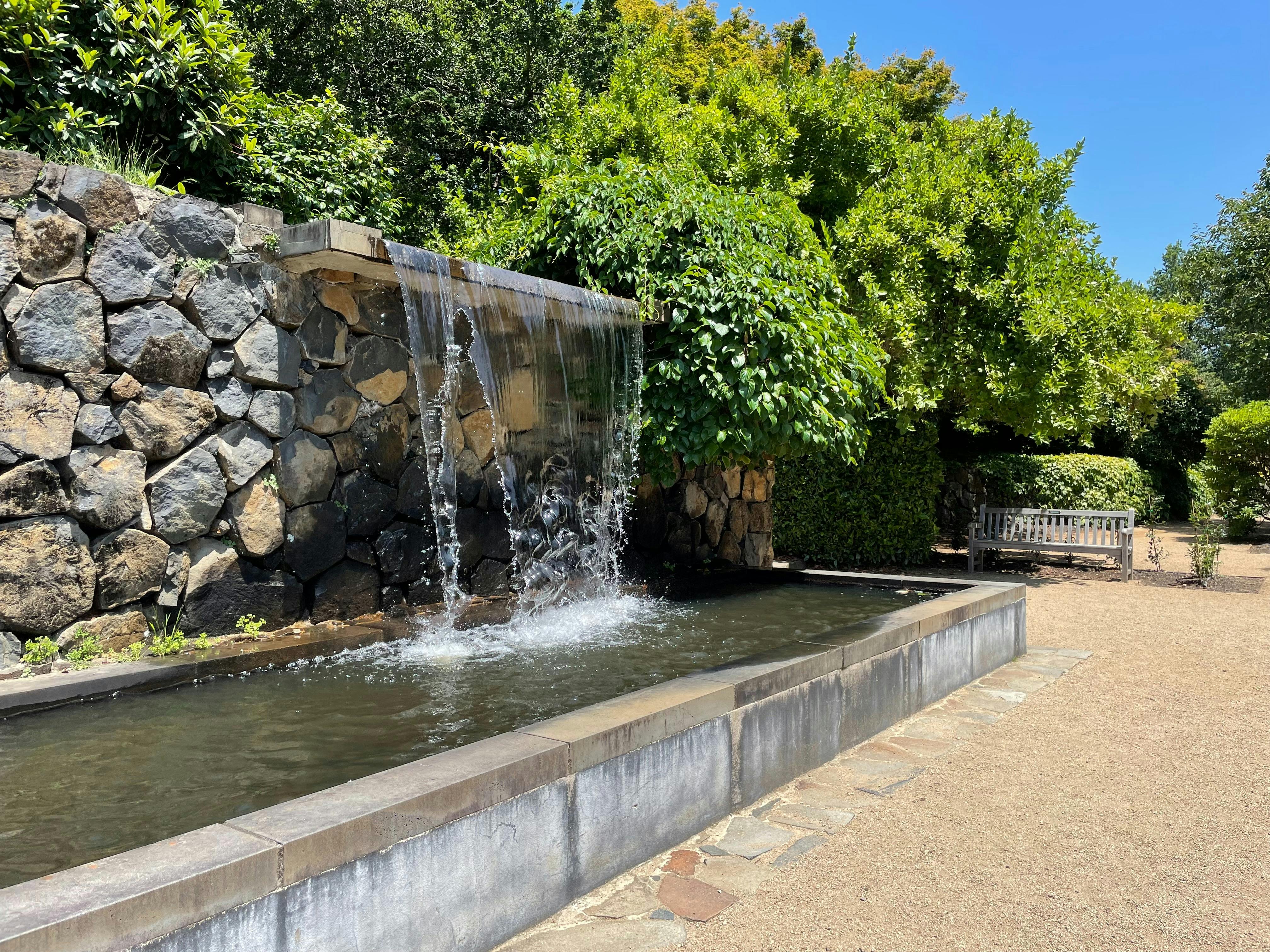 Water features throughout the garden in cascades and ponds