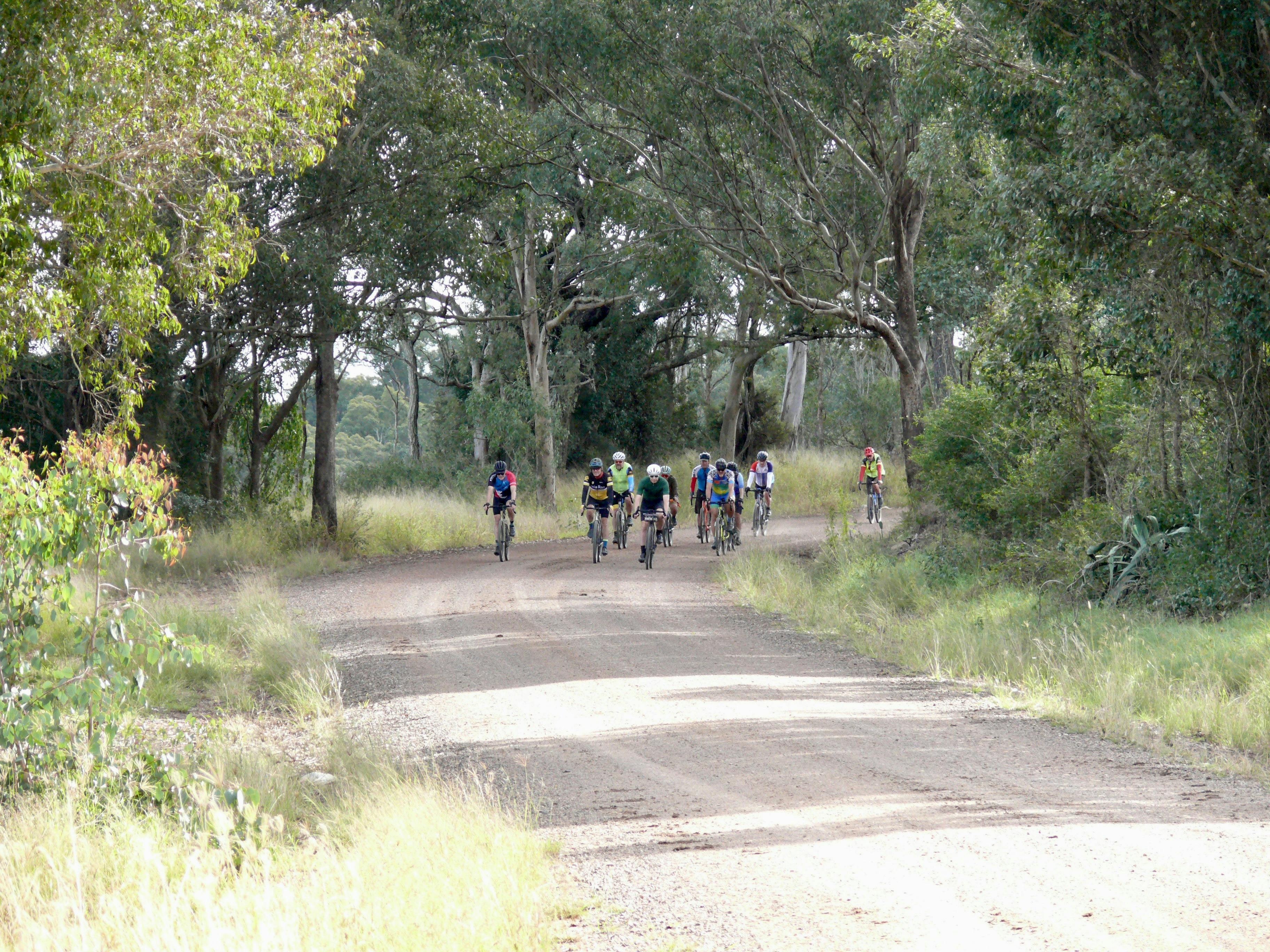 Group of gravel bike riders