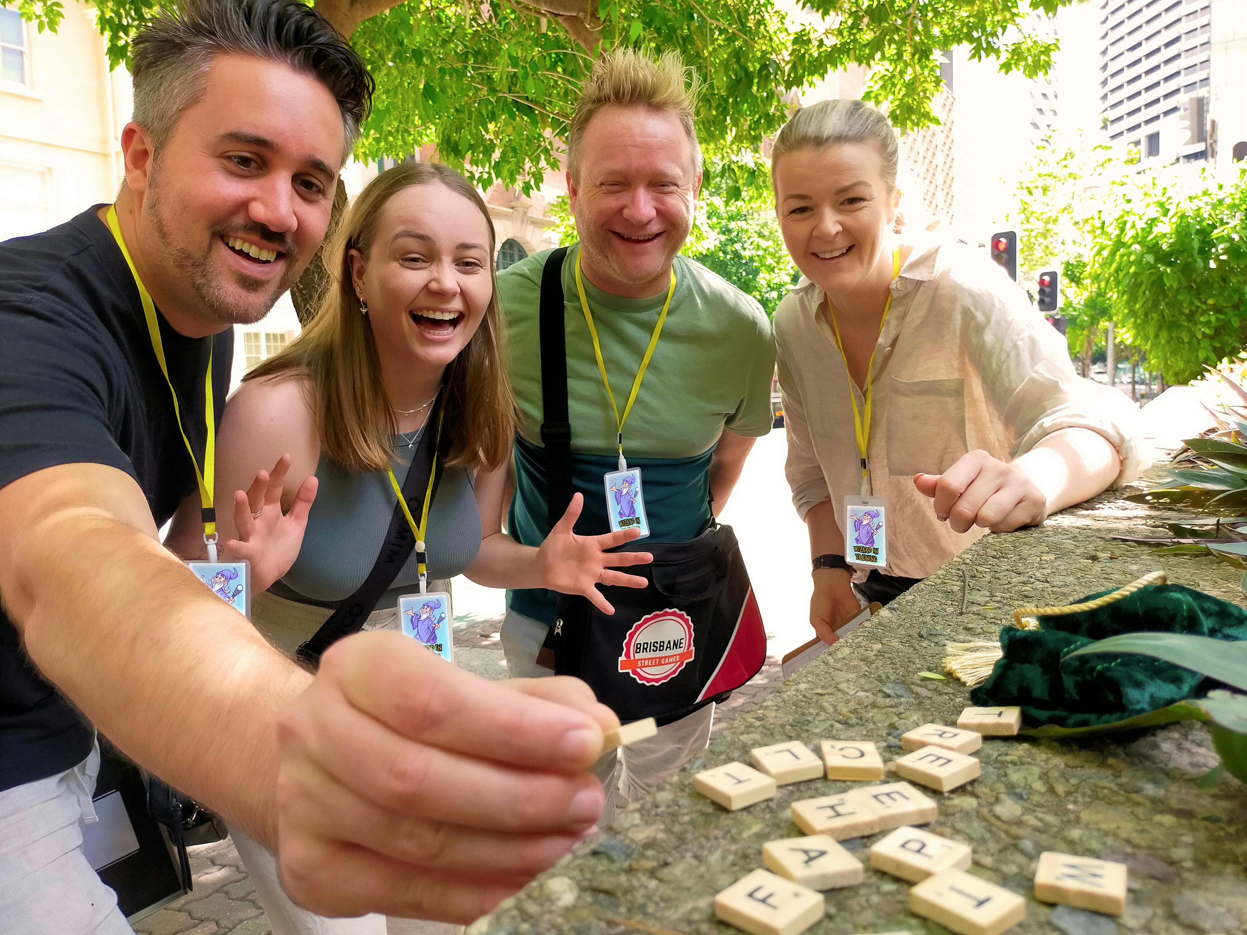 Group playing a game