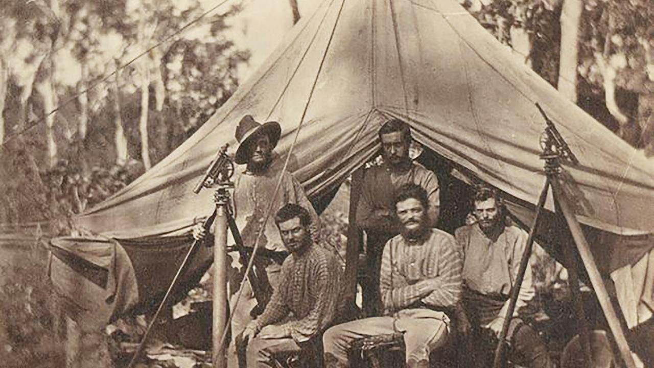 1869 - members of Goyder's survey party at their camp