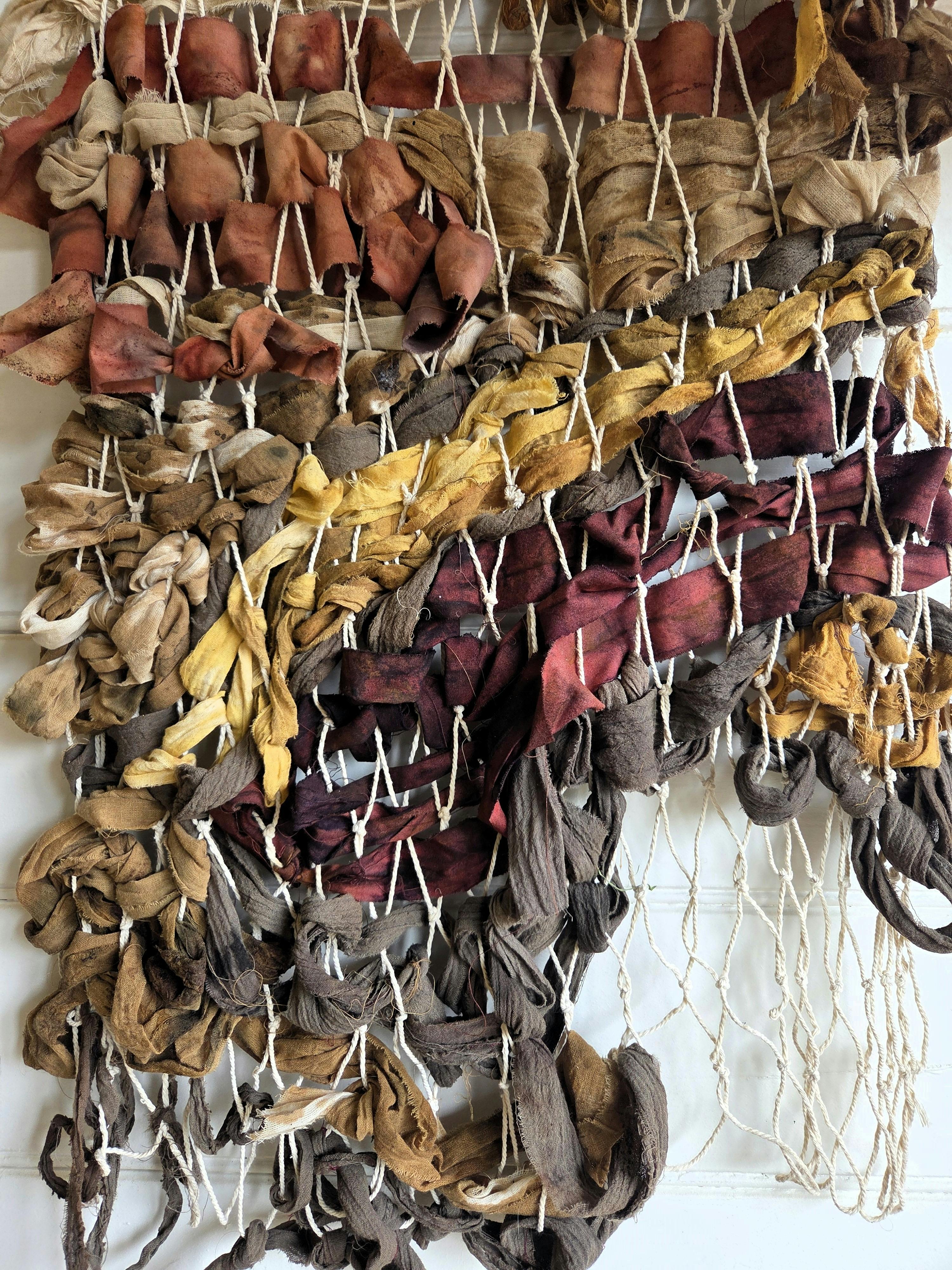 Botanic dyed textile tapestry