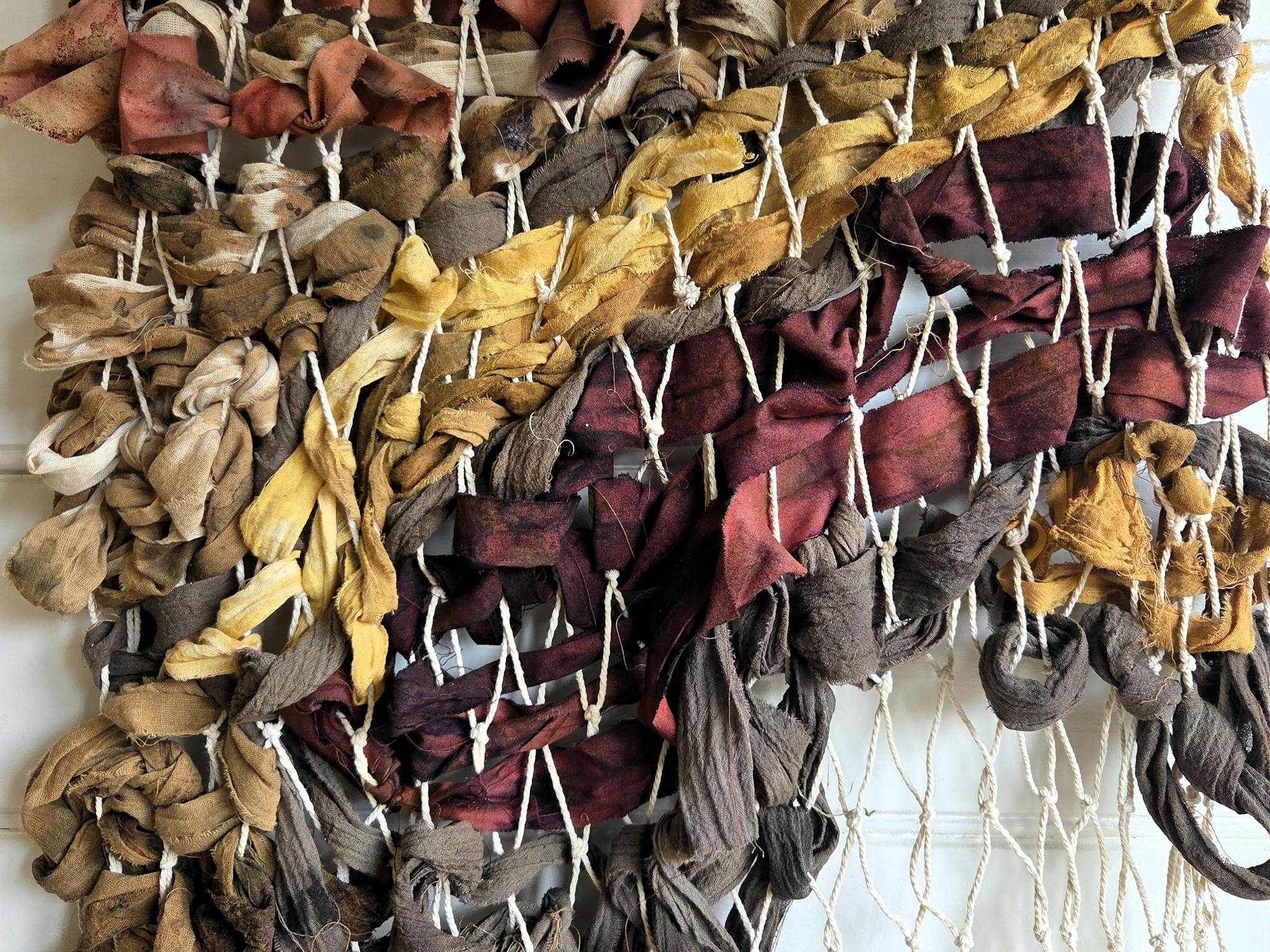 Botanic dyed textile tapestry