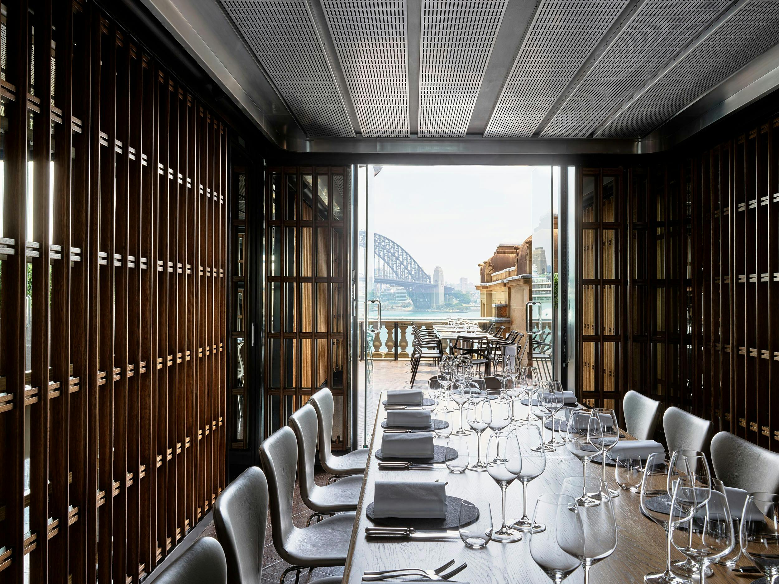 With terrace access featuring views of the Harbour Bridge with floor to ceiling glass doors.