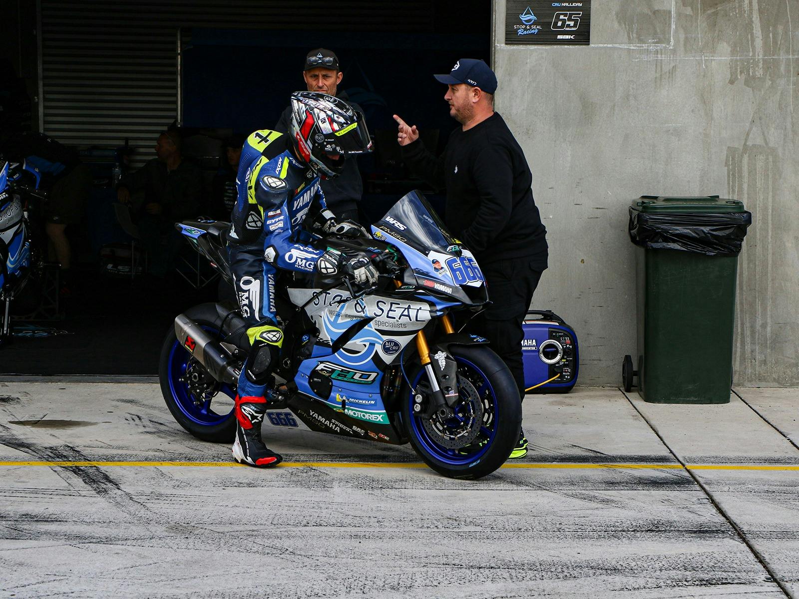 In pit lane at ASBK