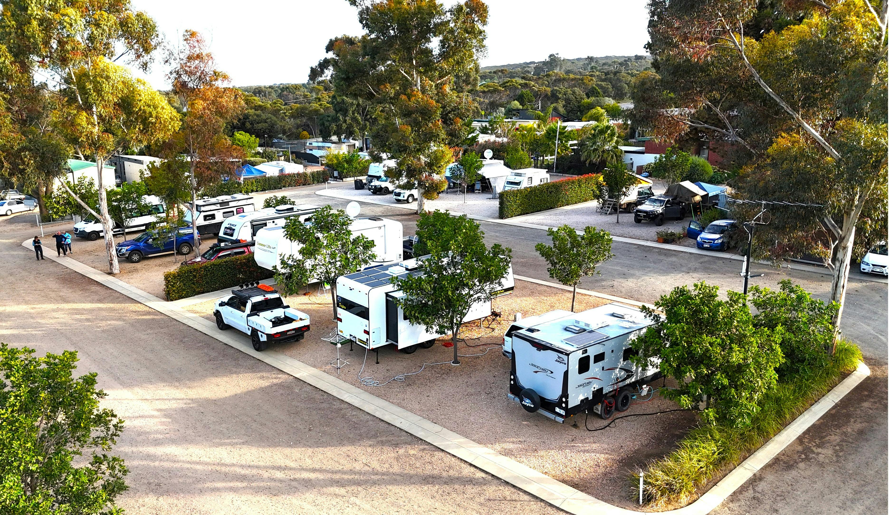 Drive through powered sites