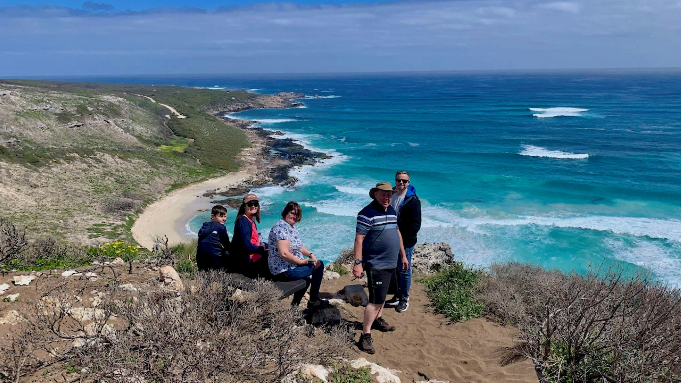 People on a headland