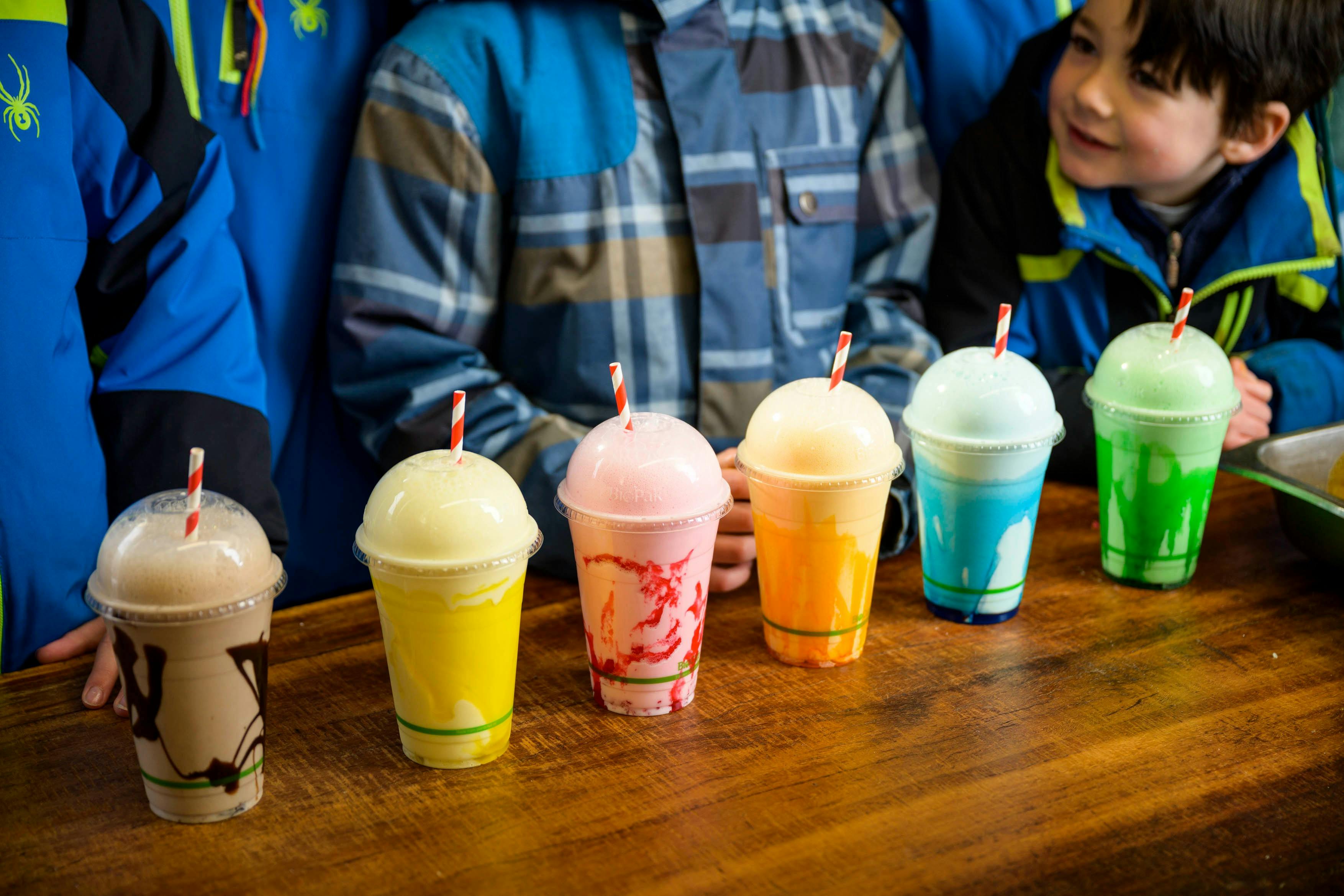 Colourful, tasty milkshakes