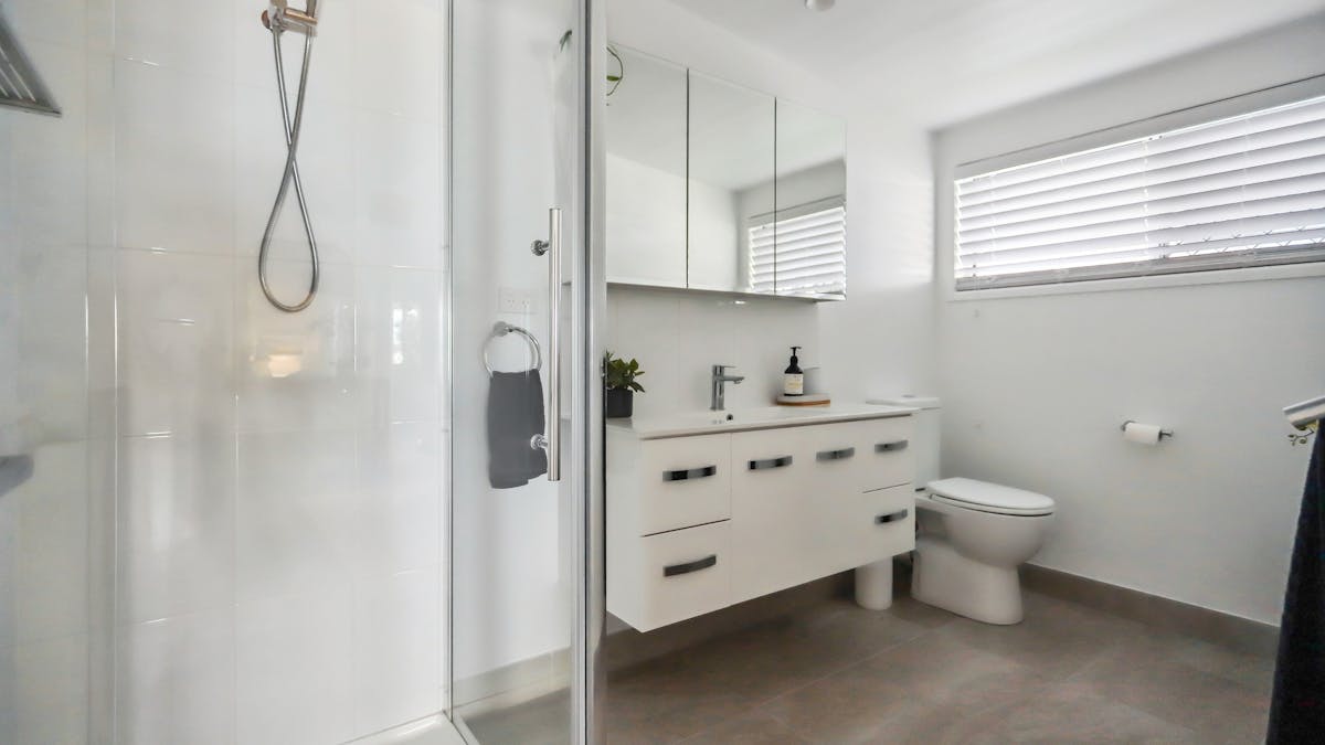 Bathroom with shower and toilet