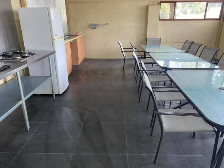 There are great facilities with a central camp kitchen