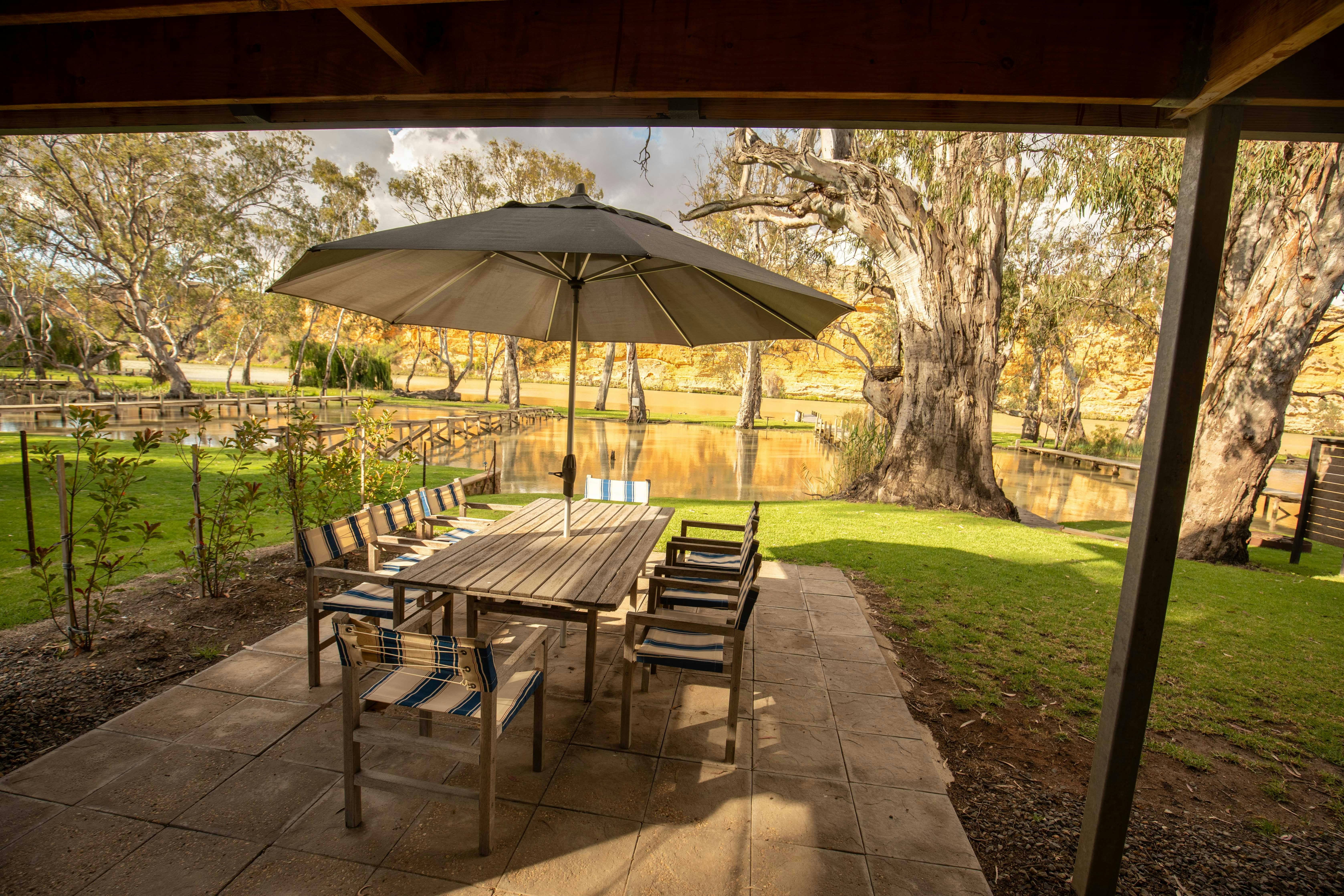 down stairs dining area