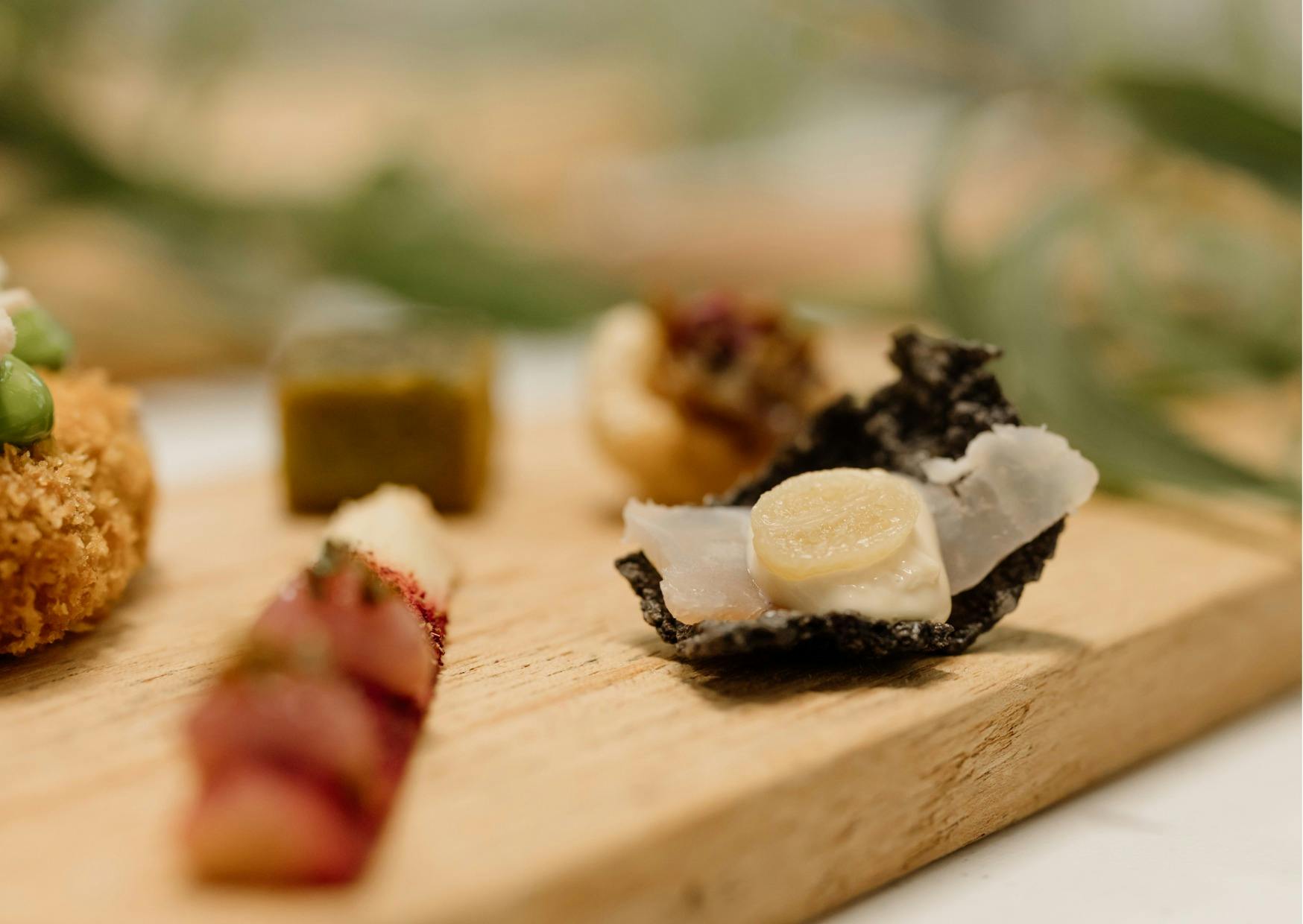 The FLACKYARD host Canape Events all over Australia. A colourful board loaded with various canapes