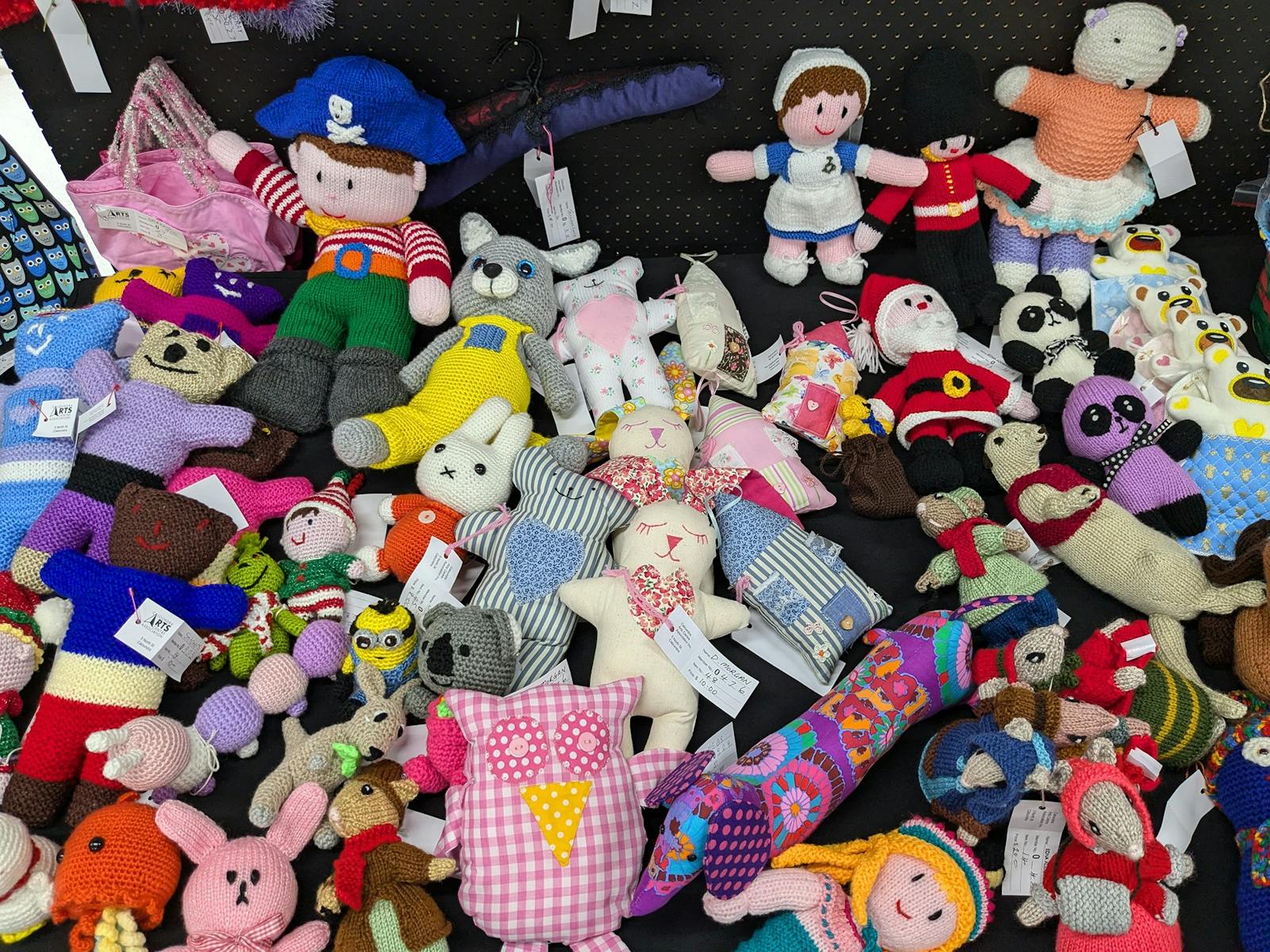 Handmade crochet soft toys and dolls, at Caloundra Arts Centre's Artisan Fair