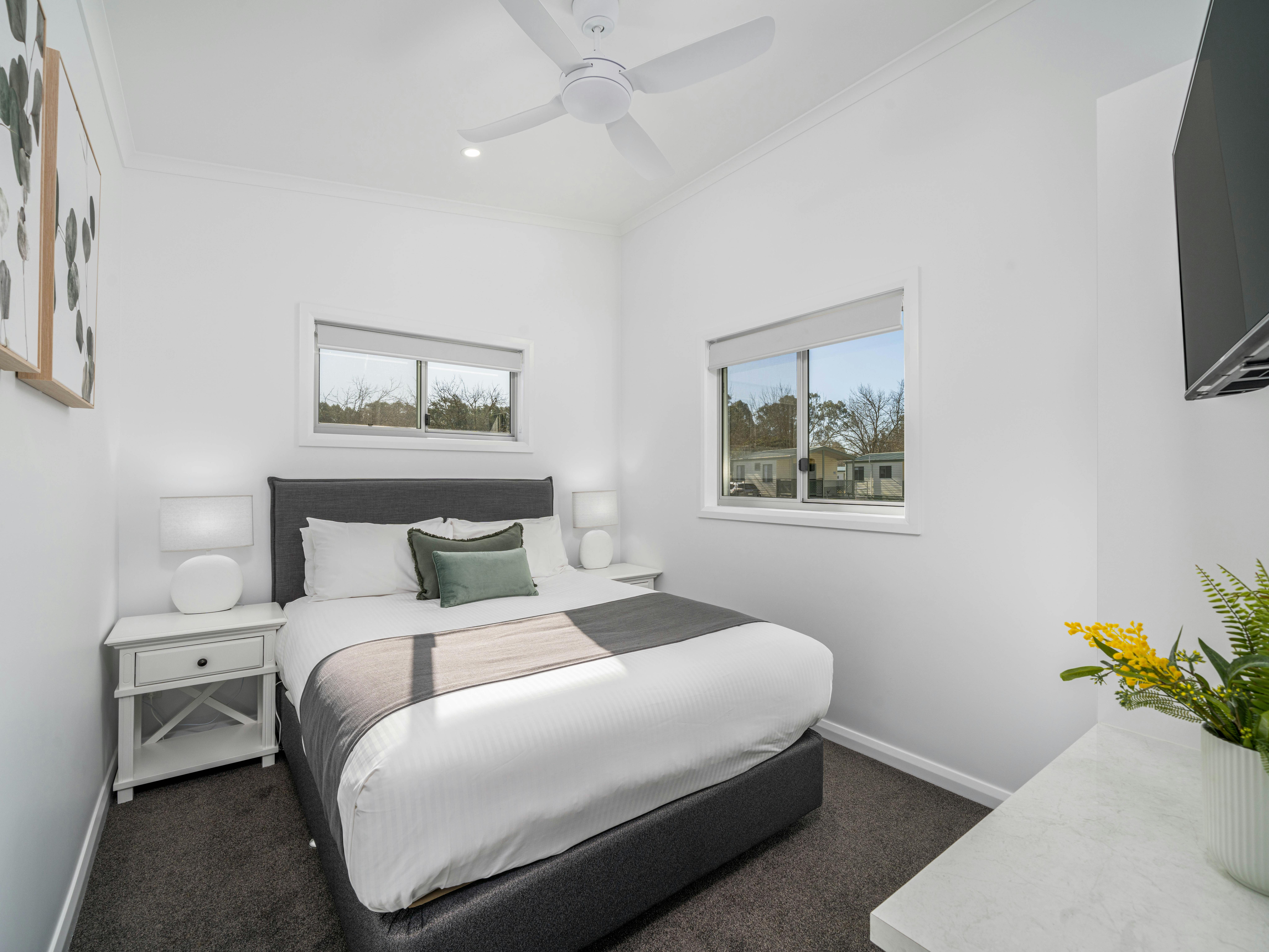 Master bedroom with queen bed