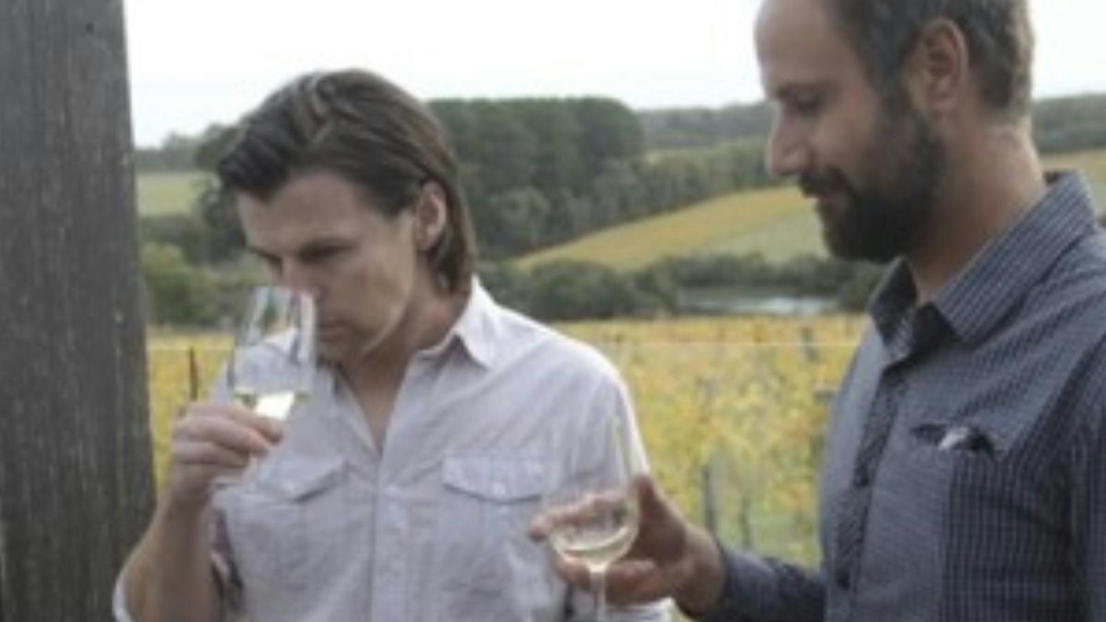 Tasting wines after a six kilometre walk