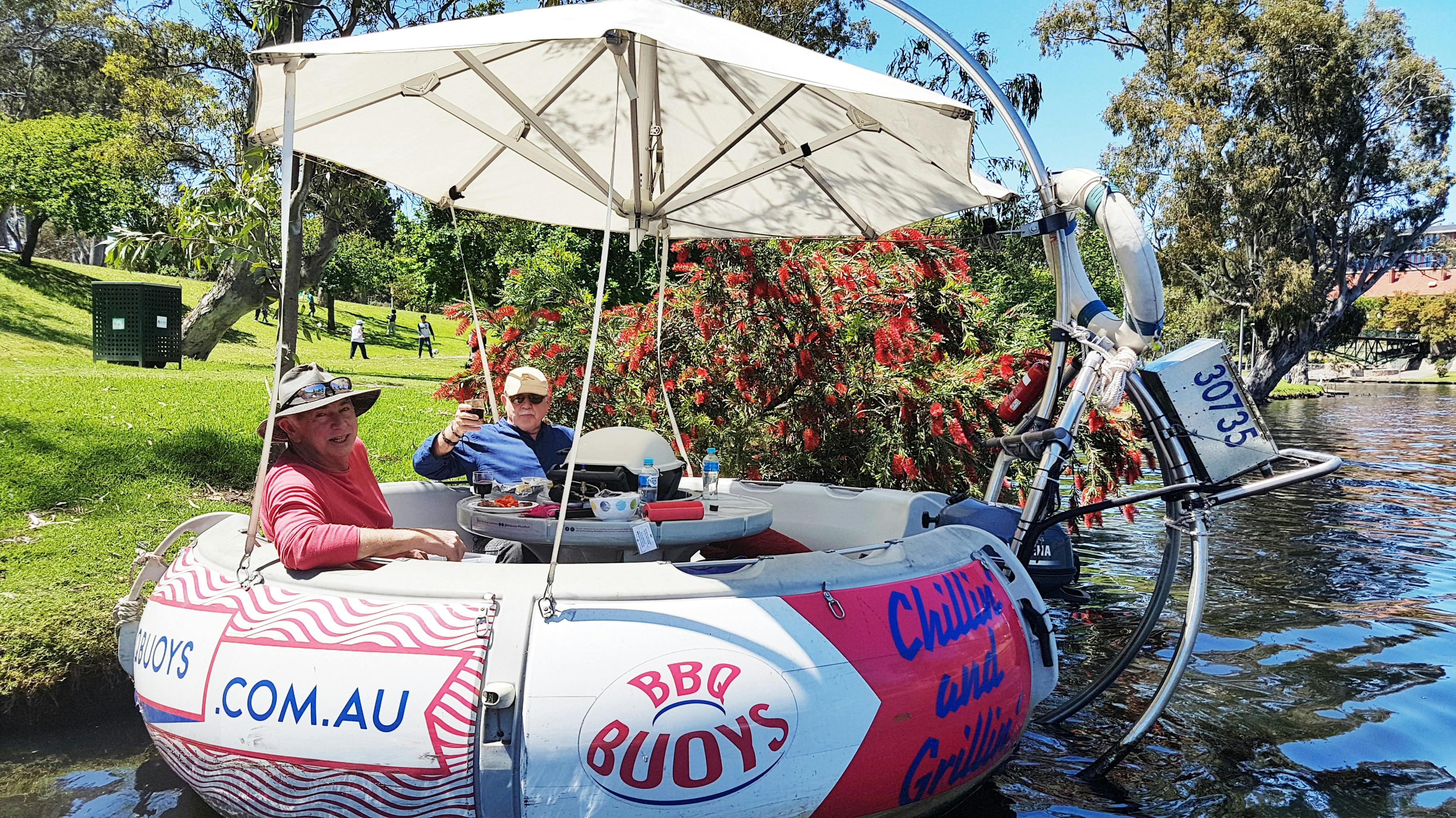 Blokes on the buoy