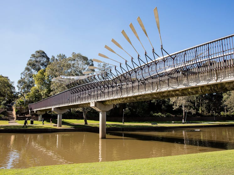 The Elizabeth Street Footbridge over the beautiful Parramatta River, Parramatta