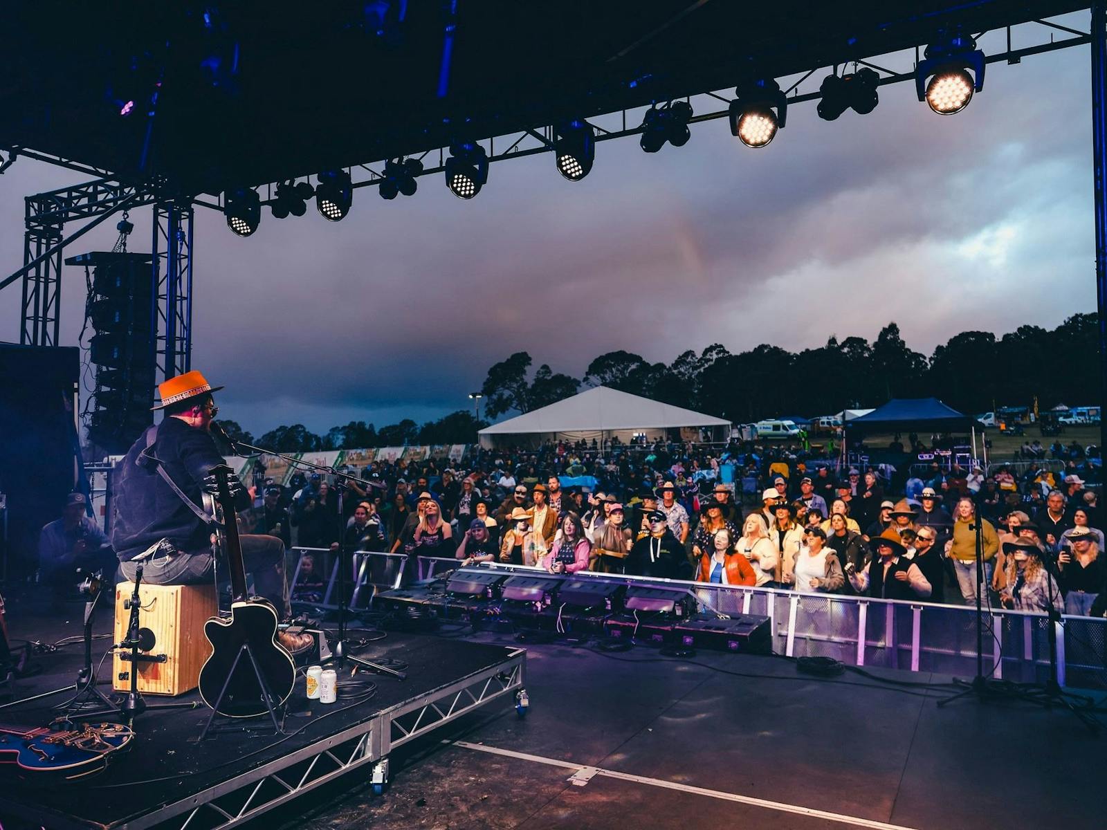 2024 Heartbeat of the Hunter crowd and singer on stage at Tocal