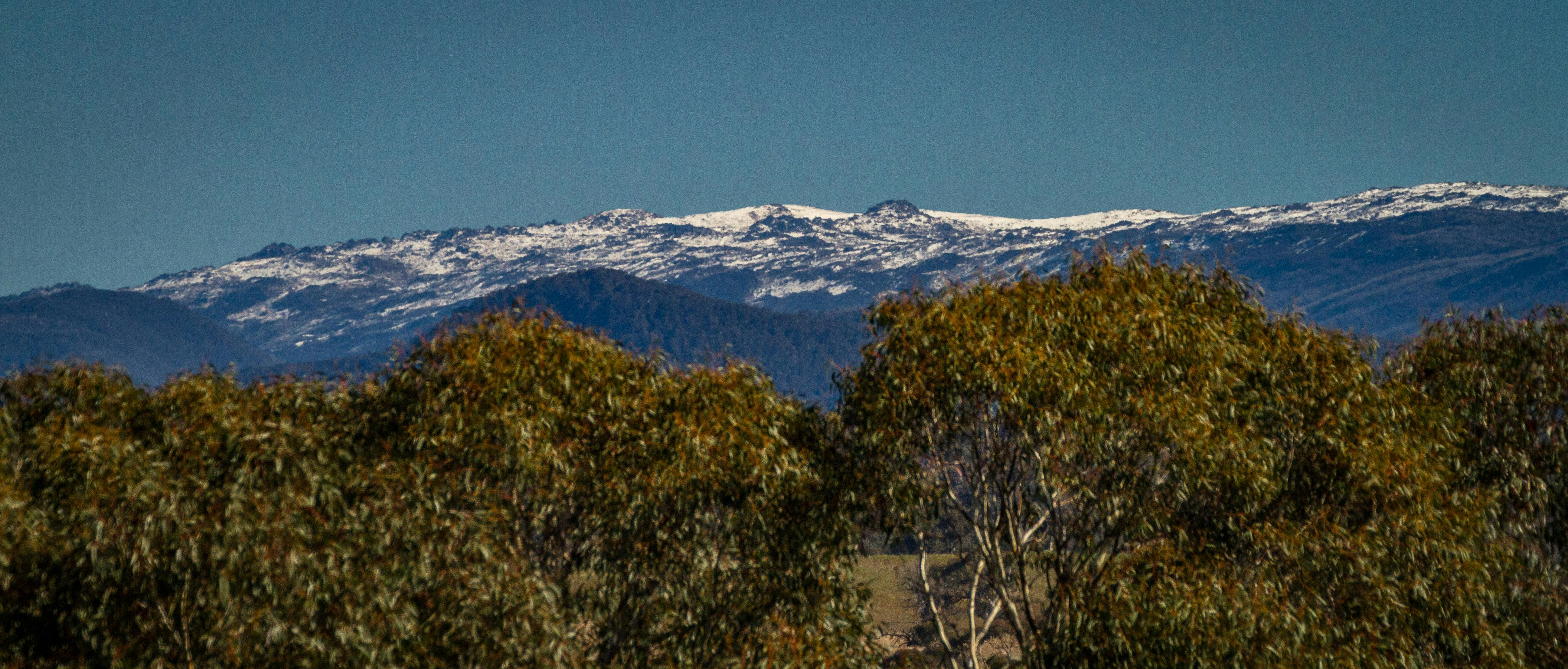 Snowy mountains view