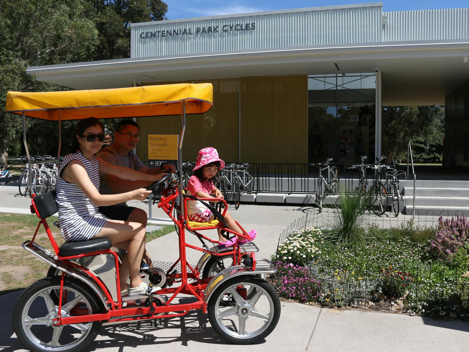 Fits two adults and two kids