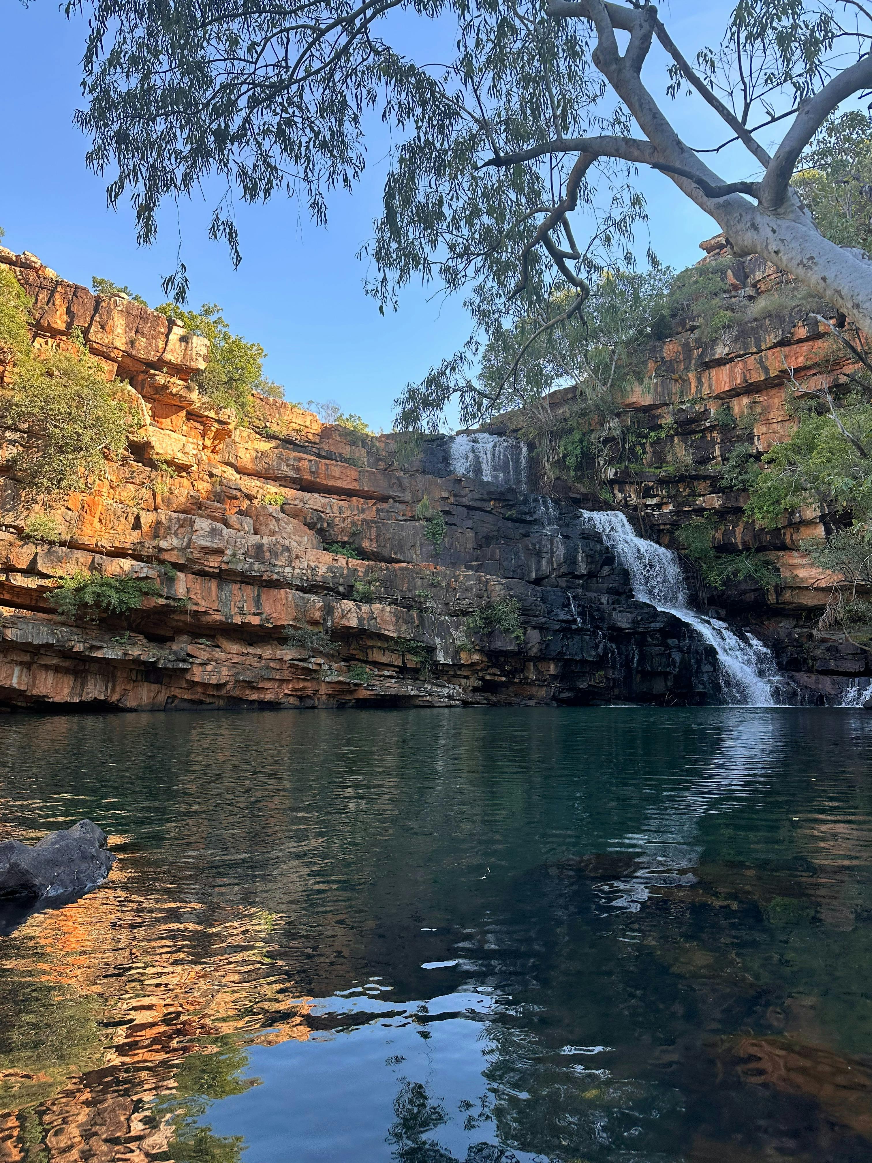 Gibb river road, Adcock gorge, waterfall, setting sun, picturesque, golden hour