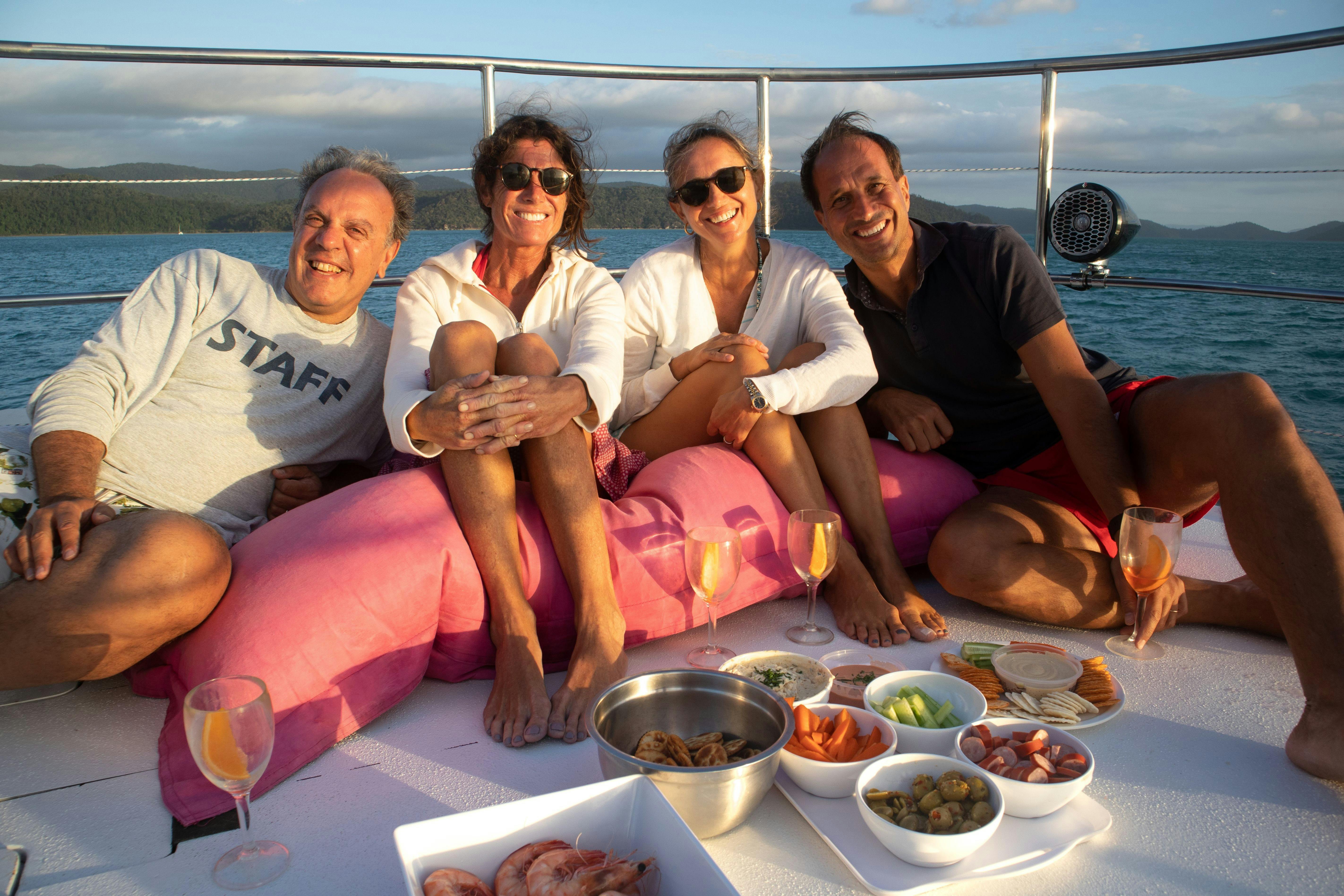 Family at Sunset on deck