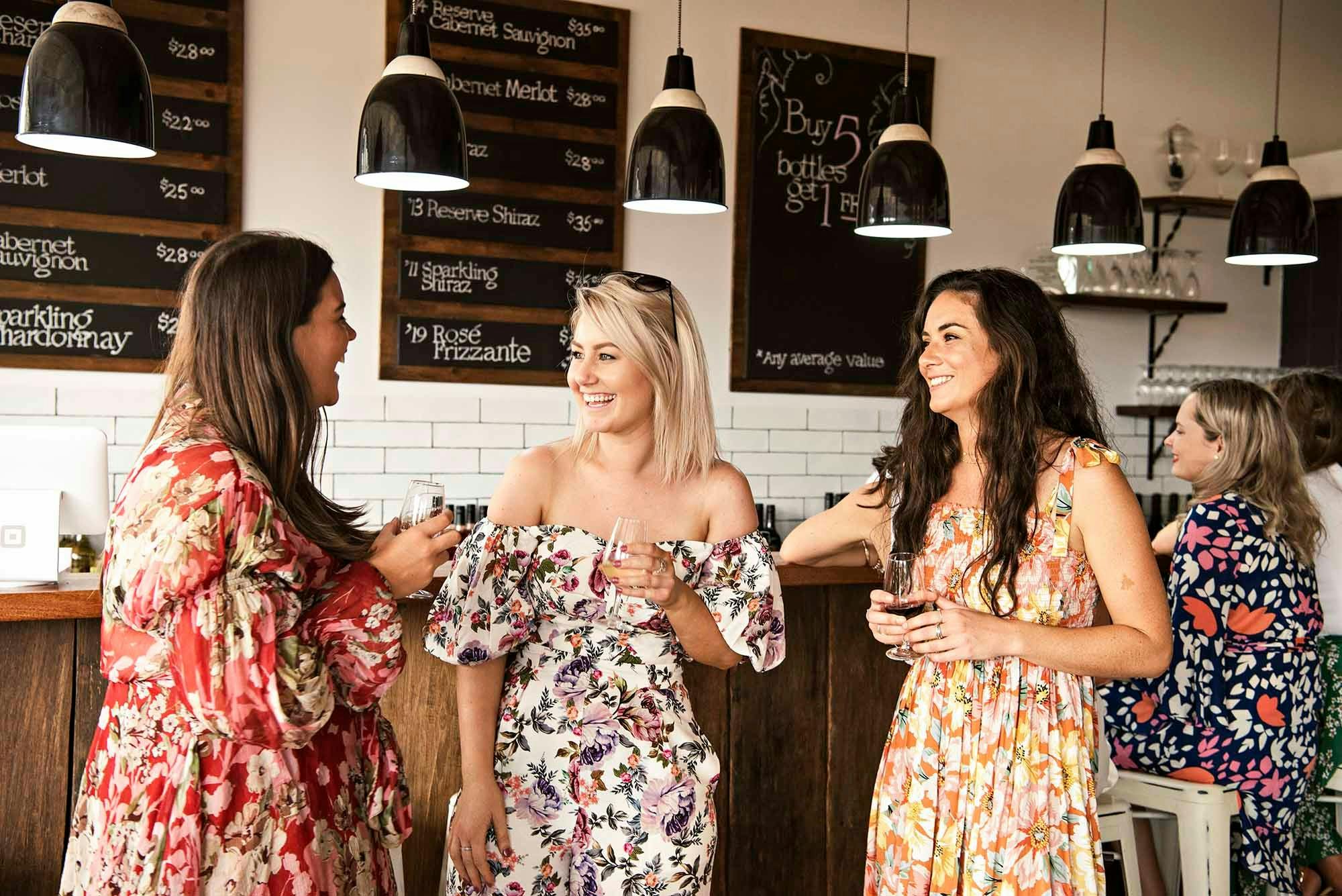 Ladies tasting wine on a wine tour