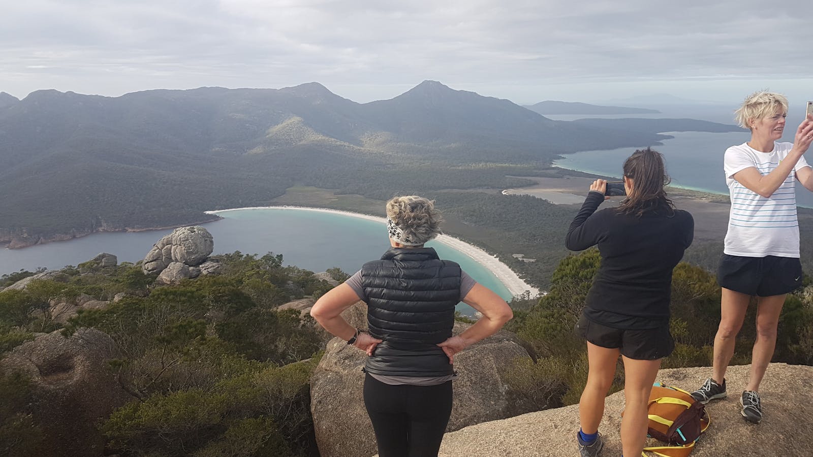 View from the saddle on the Freycinet & Wineglass Bay Pack-Free Walk by Life's An Adventure