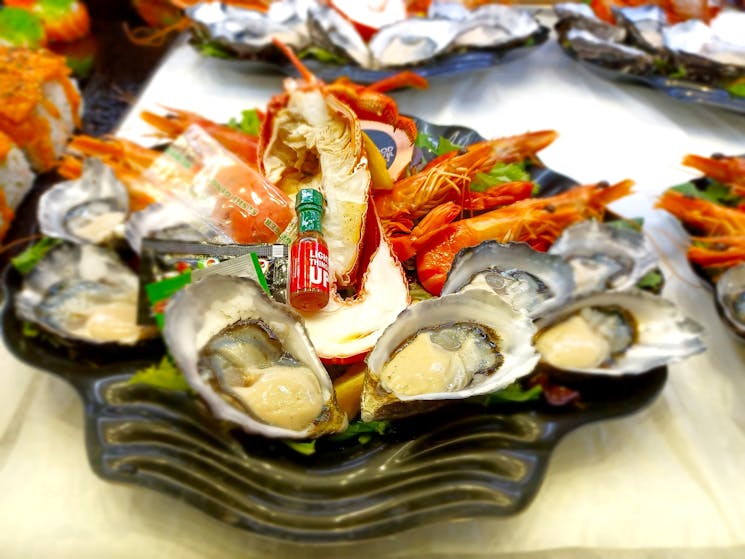 Seafood platter at Sydney Fish Market