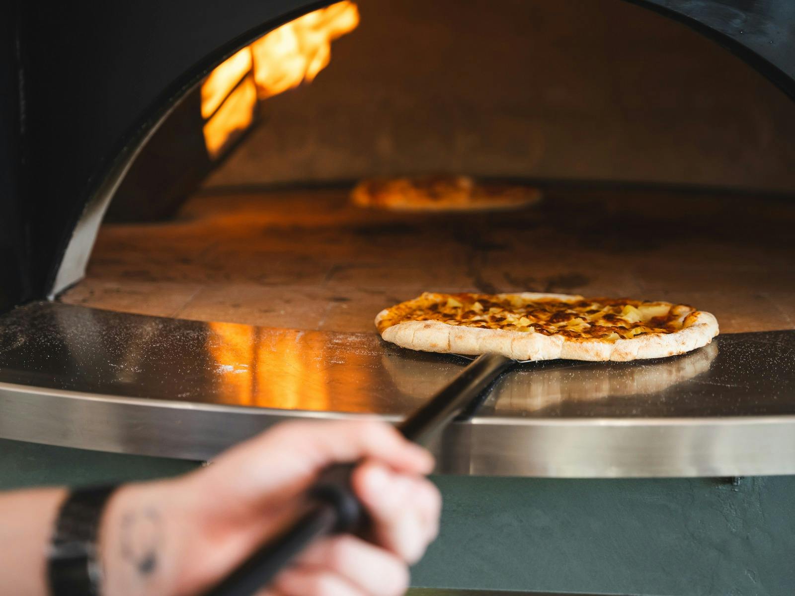 Sone baked pizza from the menu