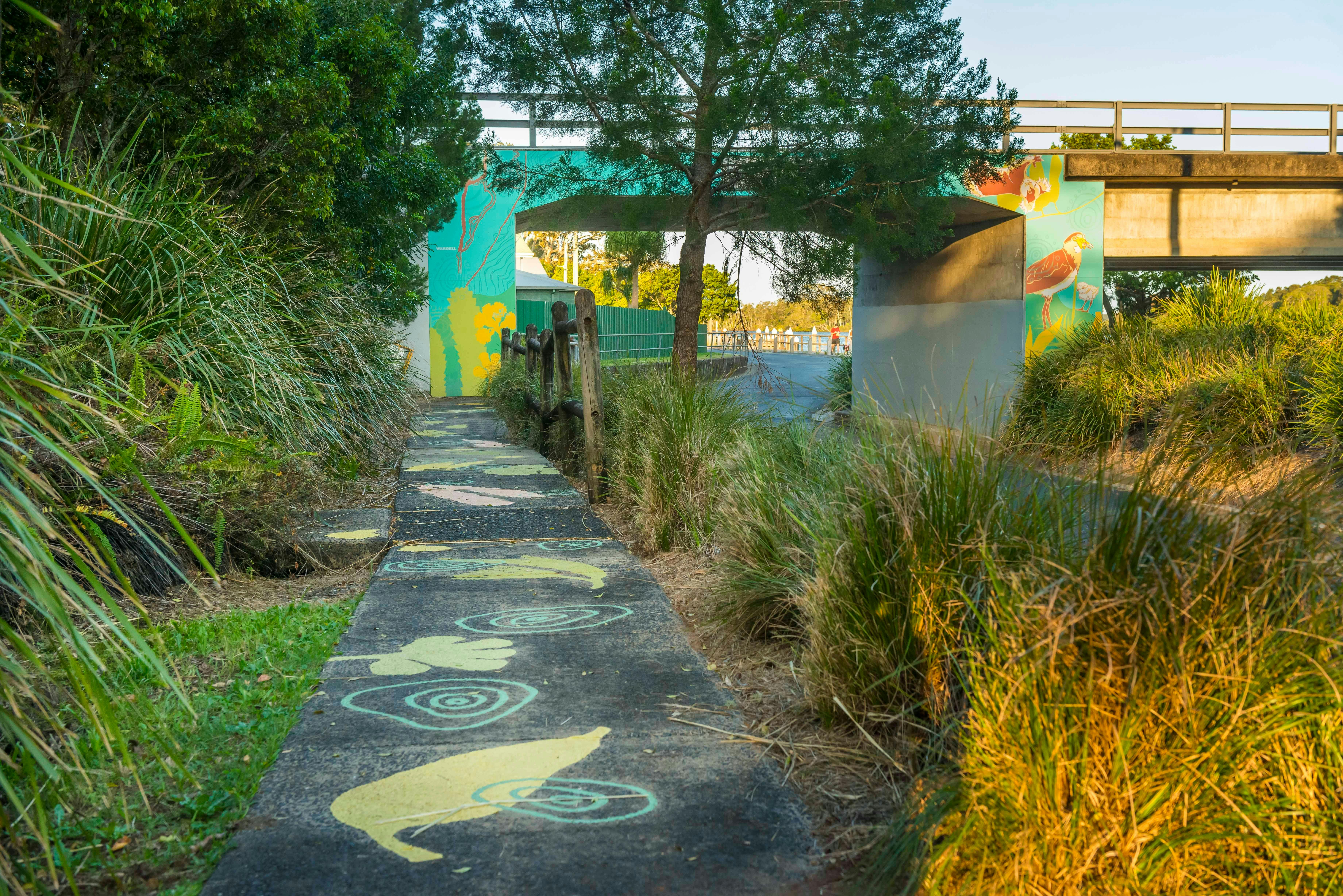 footpath and wall mural